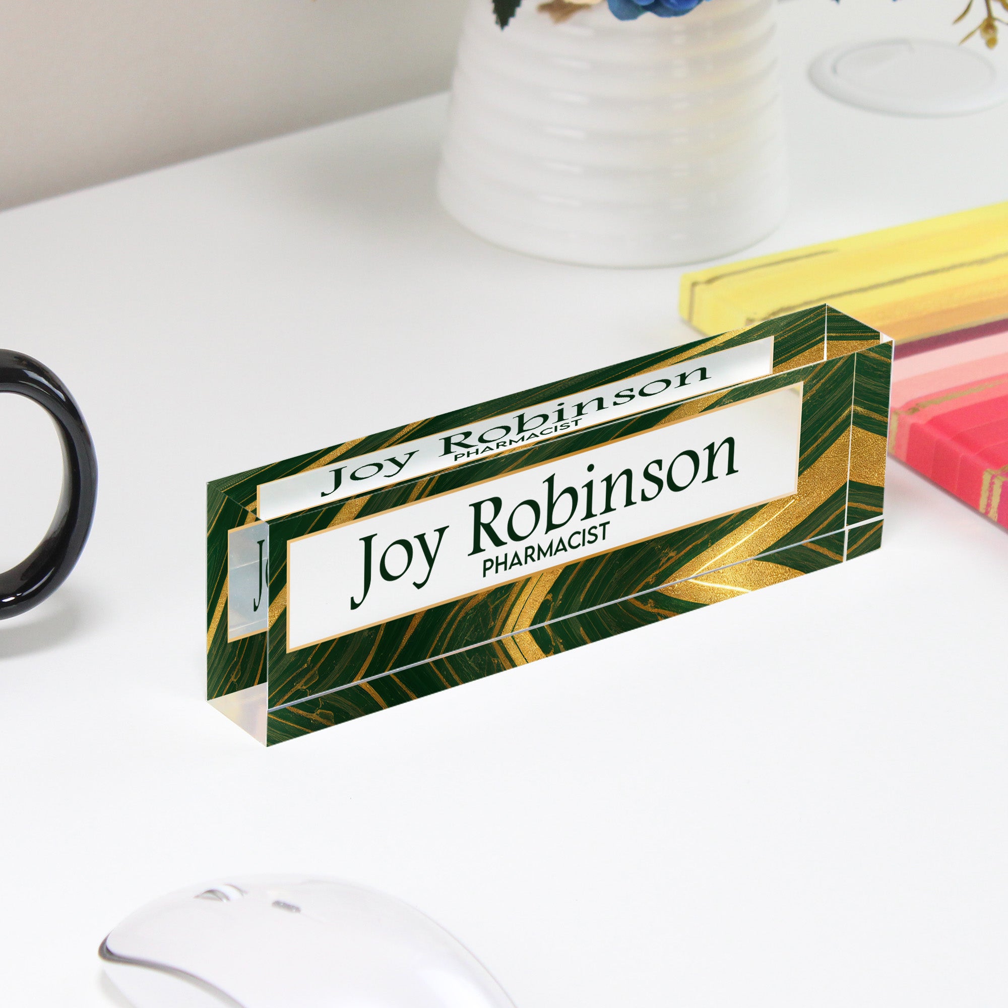 Elegant Personalized Acrylic Desk Nameplate – Custom Engraved for Professionals, Perfect Gift for Office Décor and Celebrations - Image 4
