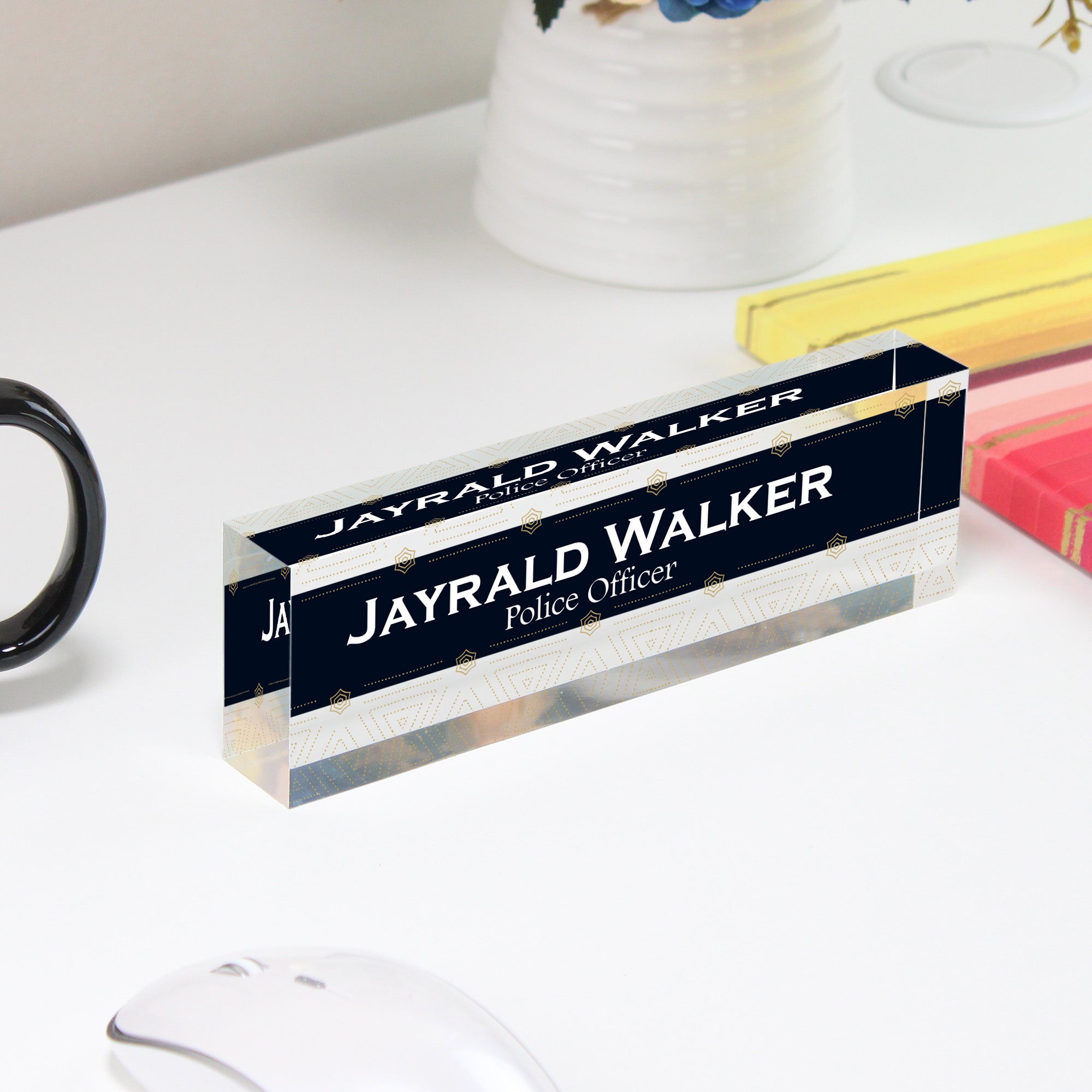 Personalized Acrylic Desk Name Block - Custom Office Decor, Perfect Gift for Professionals, Police Officer Themed - Image 4
