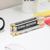 Personalized Floral Acrylic Desk Block with Custom Name & Title – Perfect Gift for Sales Professionals - Image 4