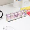 Personalized Floral Acrylic Desk Block - Custom Name Plate for Store Manager - Elegant Office Decor and Thoughtful Gift - Image 4
