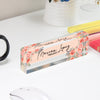 Personalized Floral Acrylic Desk Name Plate - Elegant Custom Gift for Therapists and Professionals - Image 4