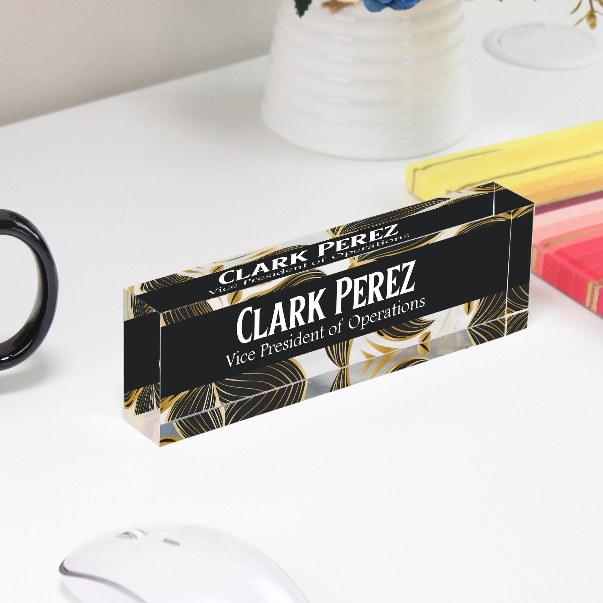 Personalized Acrylic Desk Block - Elegant Custom Nameplate for Professionals and Thoughtful Gifts - Image 4
