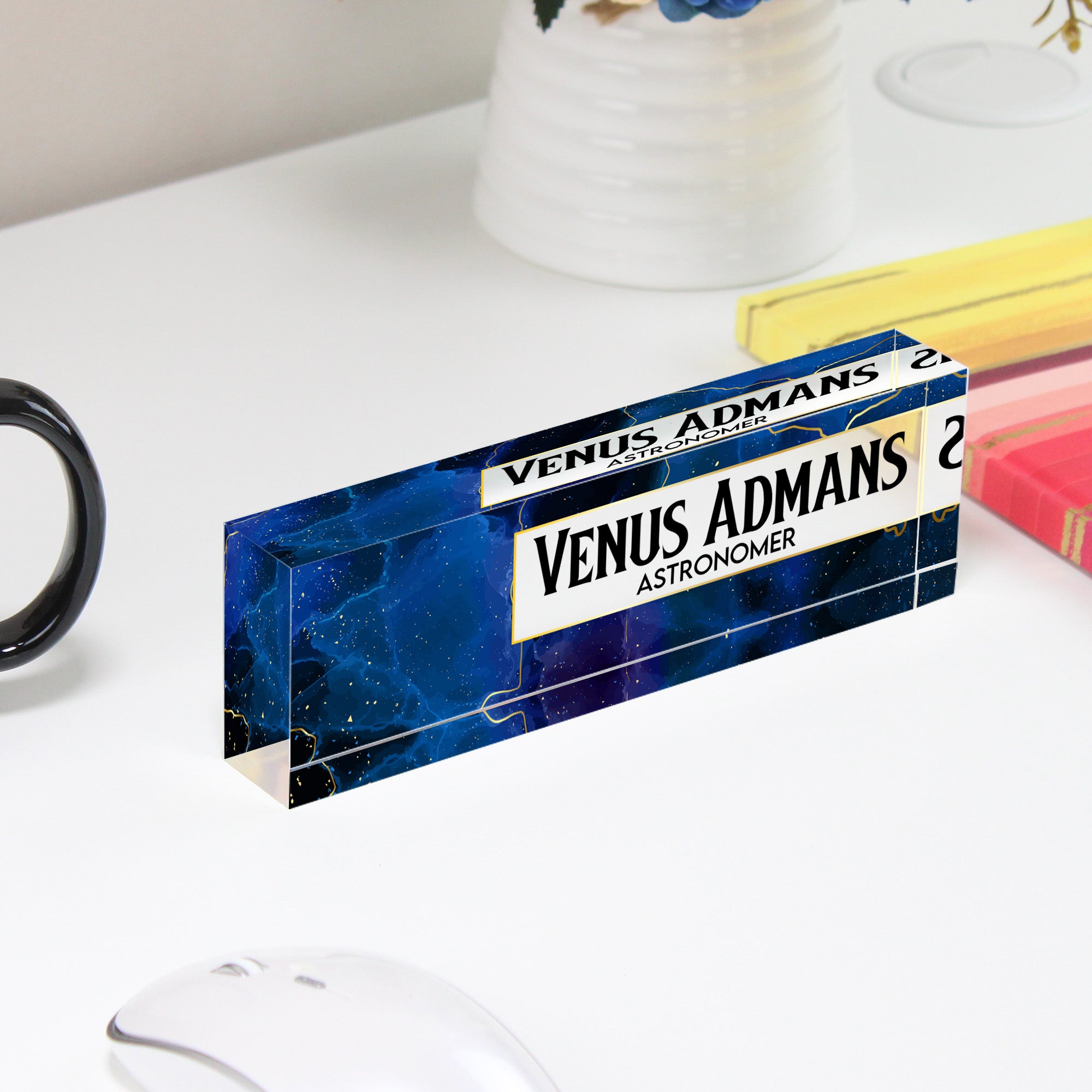 Personalized Astronomer's Acrylic Desk Block - Custom Name & Title, Perfect Gift for Science Lovers & Stargazers - Image 4