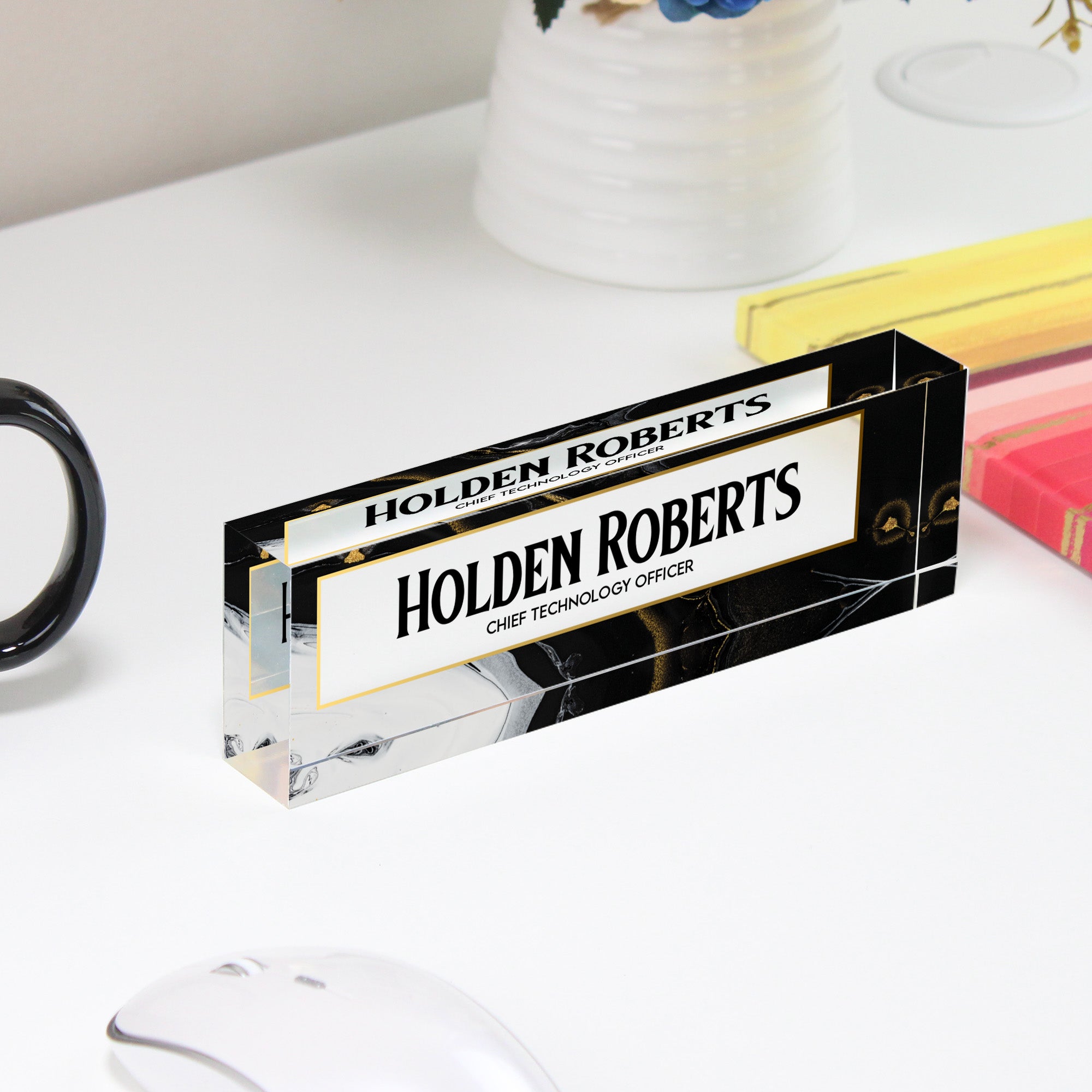 Personalized Acrylic Desk Name Block - Custom Office Decor for Executives & Professionals - Ideal Gift for Promotion & Recognition - Image 4