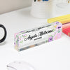 Personalized Acrylic Desk Nameplate with Floral Design - Custom Office Decor for Managers and Leaders - Image 4