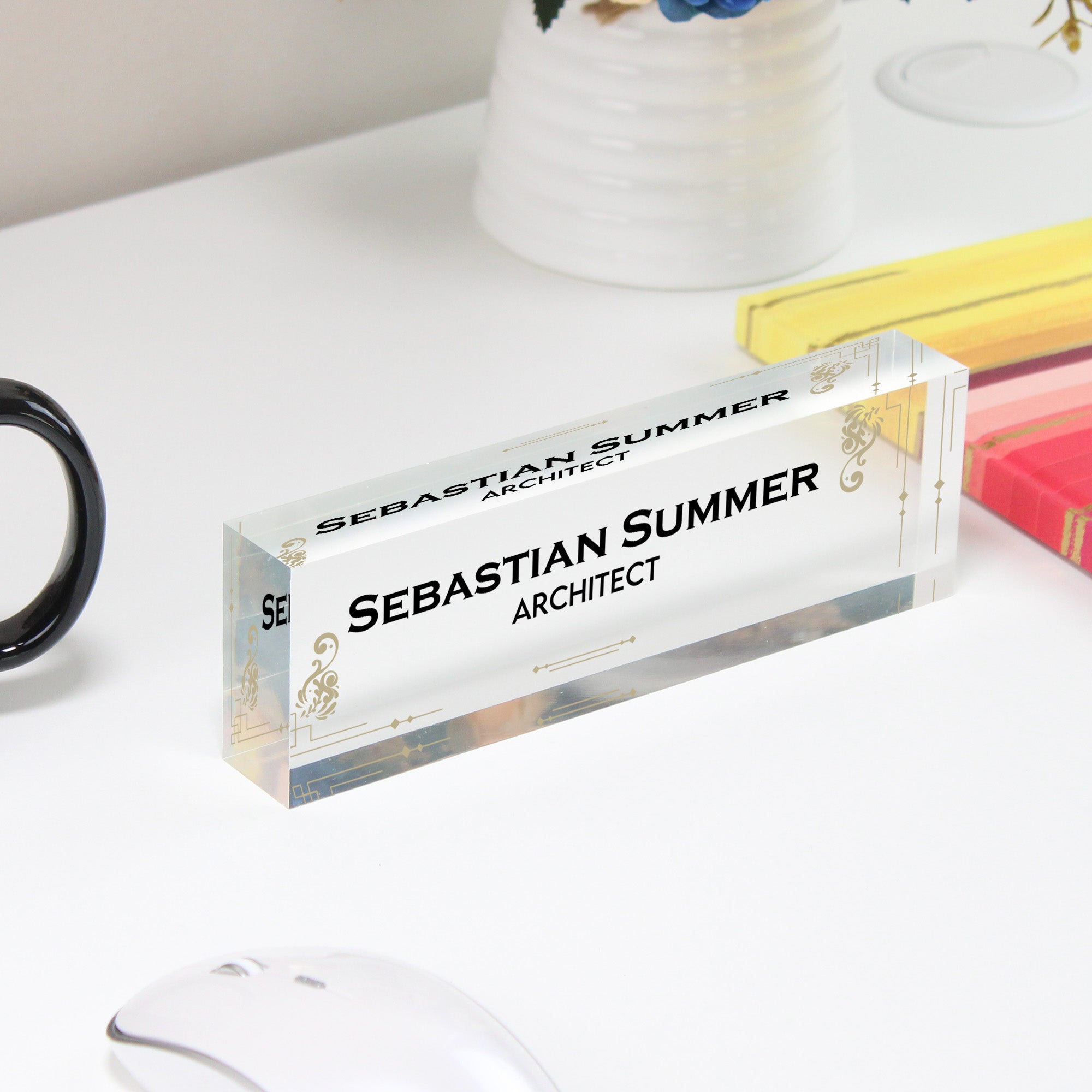 Personalized Acrylic Desk Name Plate - Custom Engraved Office Decor for Architects and Professionals - Image 4