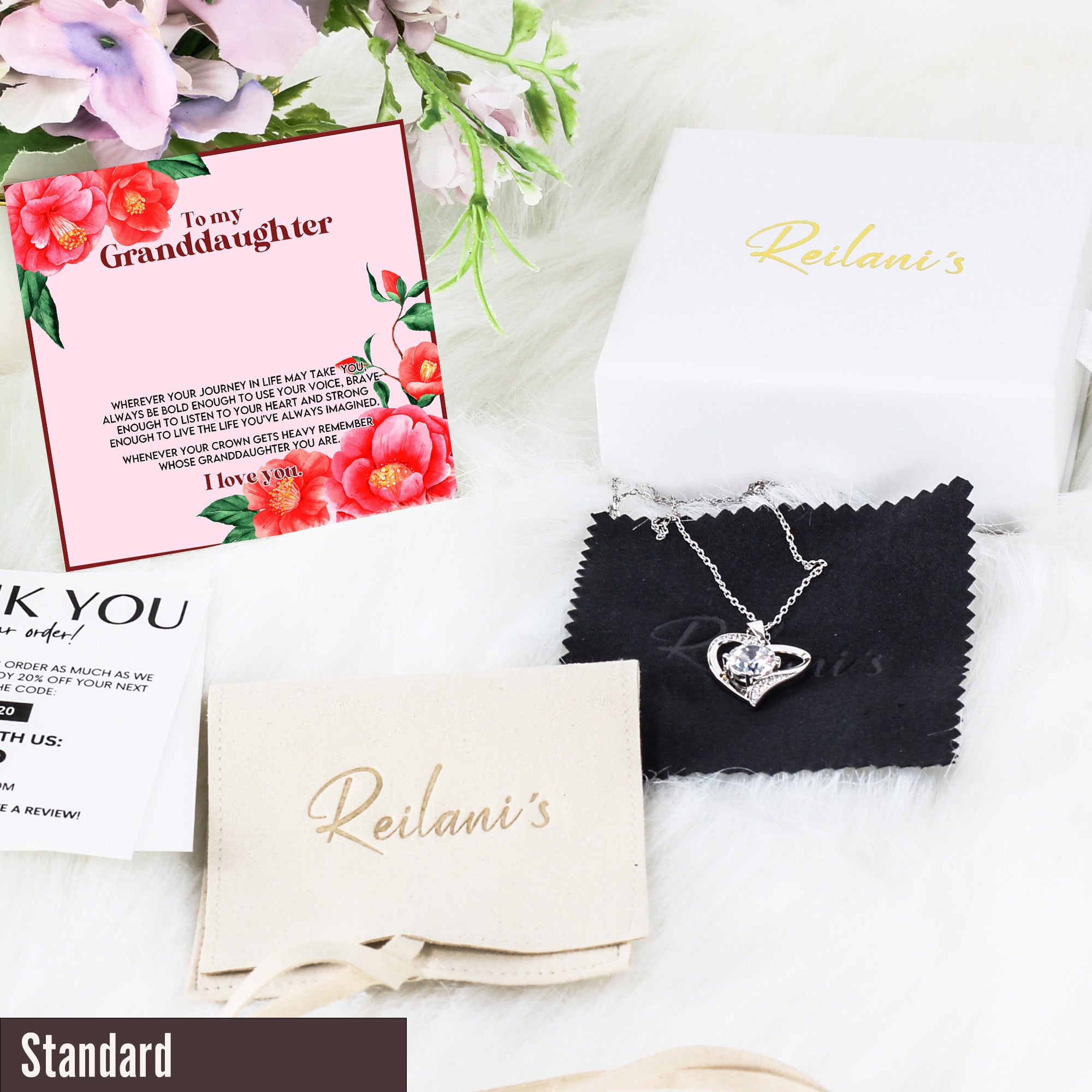 Personalized Granddaughter Necklace with Heartfelt Message Card - Premium Quality Gift for Special Occasions - Image 4