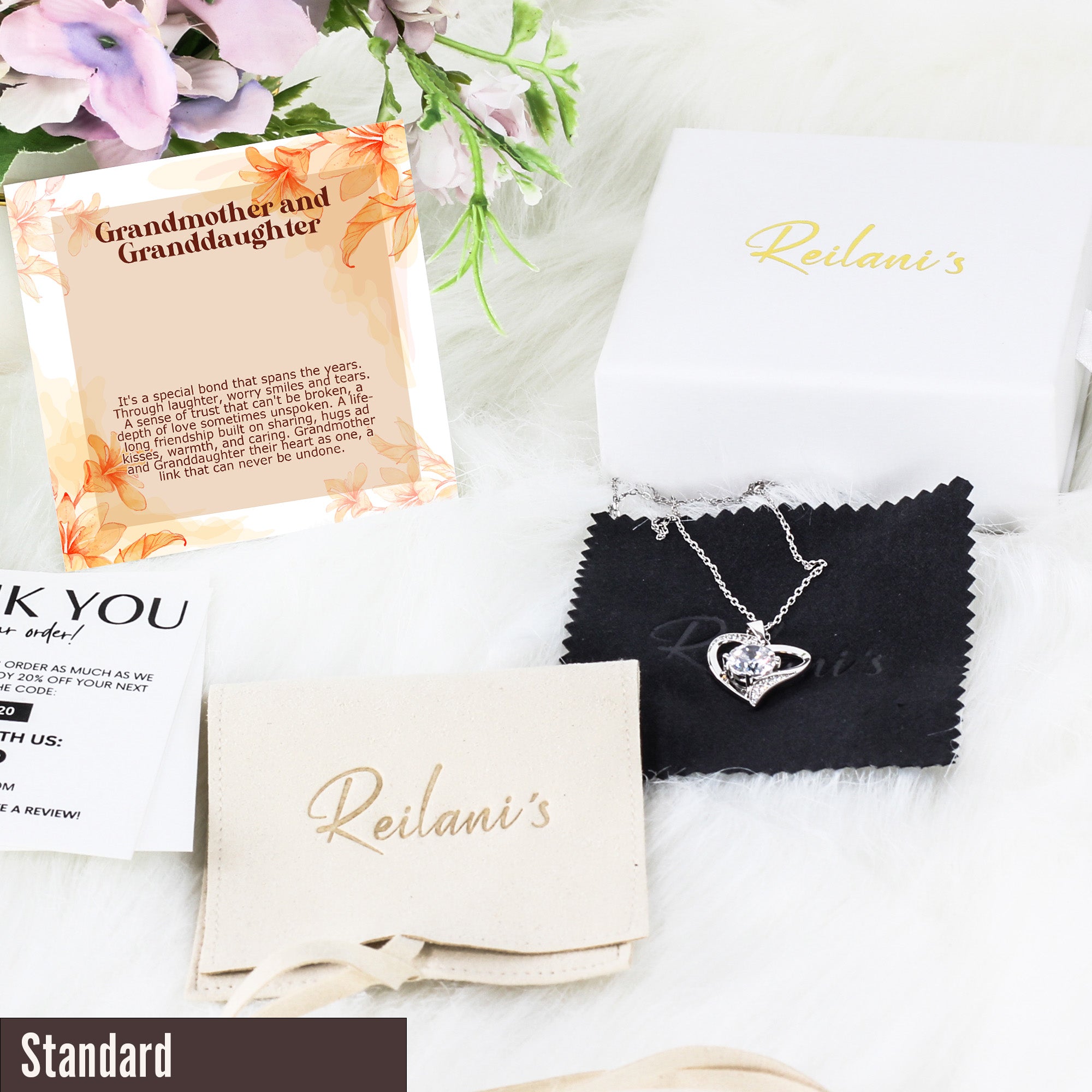 Elegant Grandmother & Granddaughter Gift Necklace - Personalized Knot Pendant with Heartfelt Message Card - Image 4