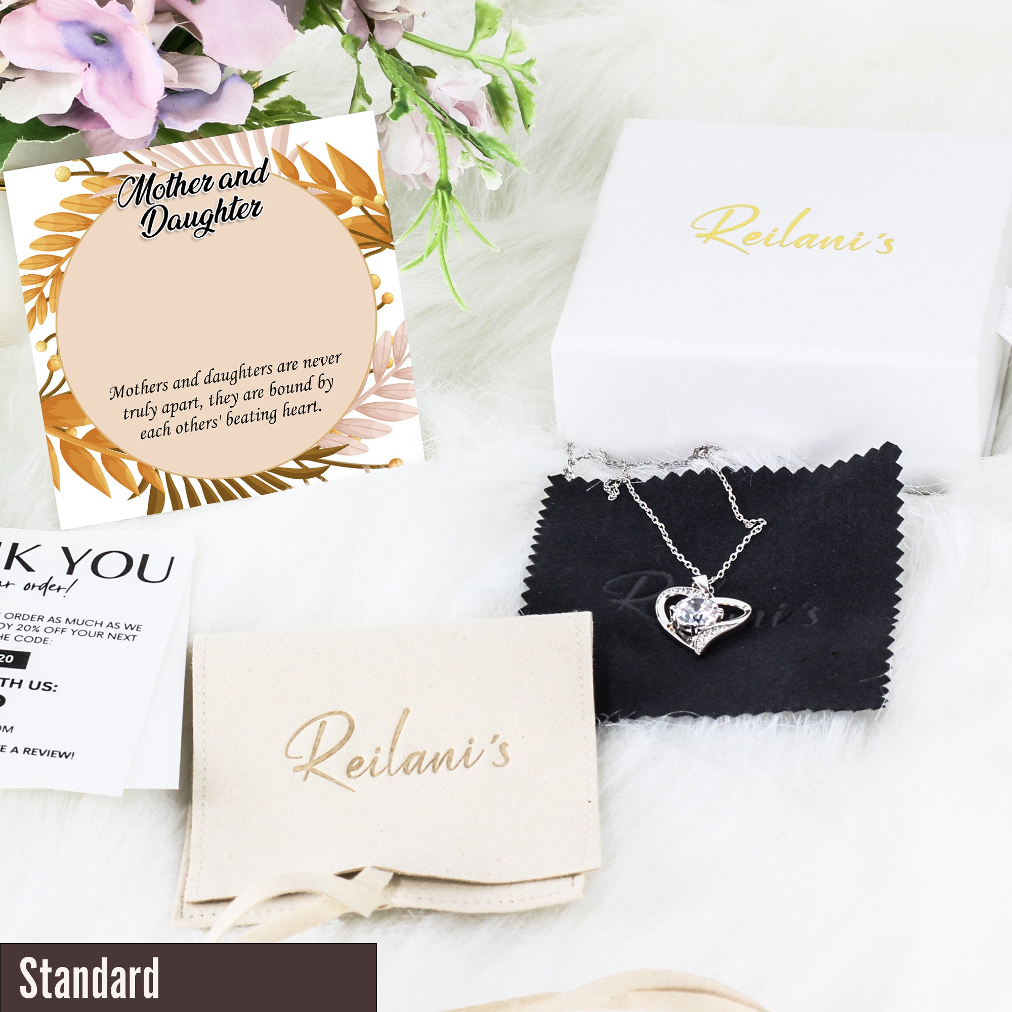 Elegant Mother and Daughter Infinity Knot Necklace - Personalized Gift with Heartfelt Message for Birthdays, Anniversaries, and Special Occasions - Image 4