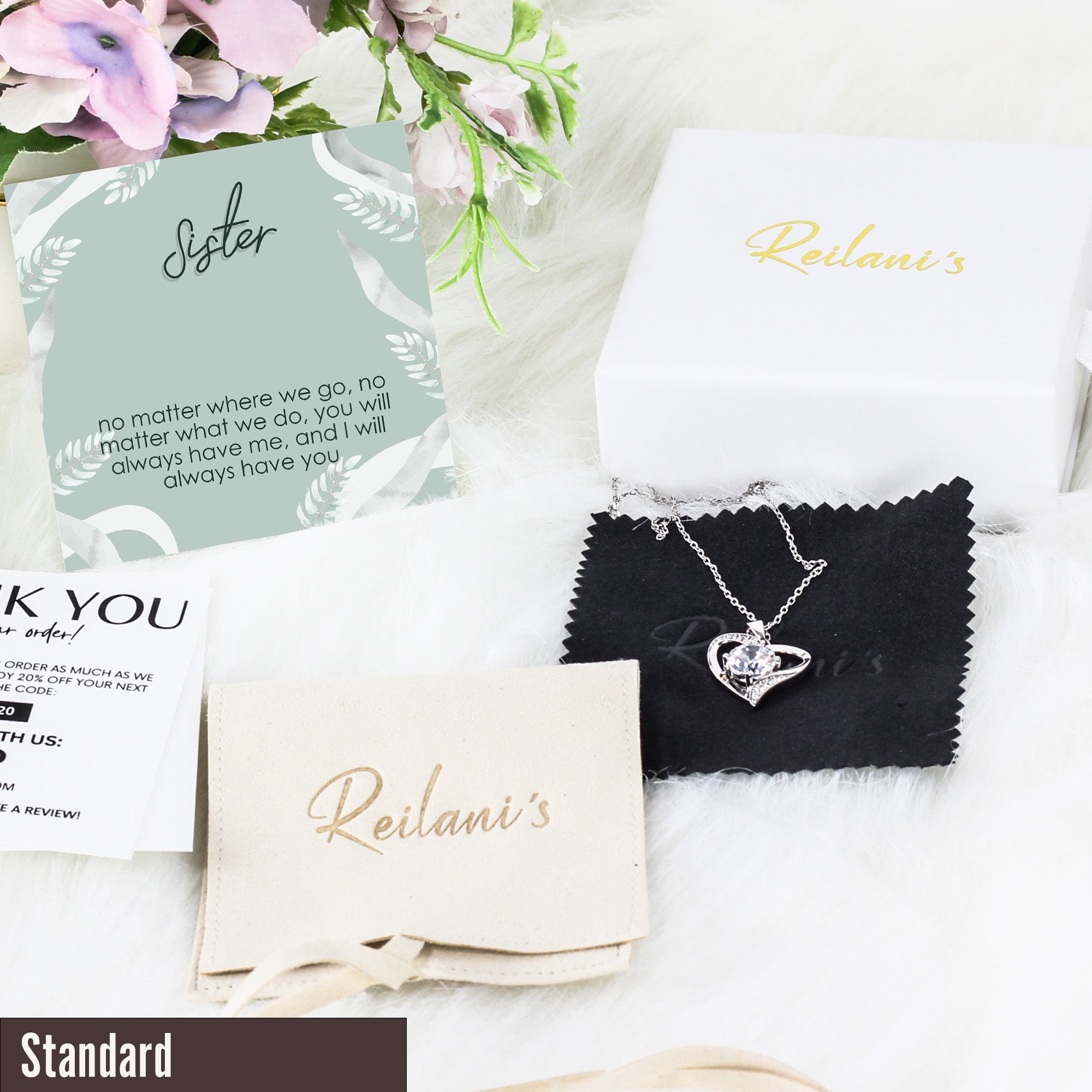 Elegant Sister Knot Pendant Necklace with Message Card - Personalized Gift for Unbreakable Bond and Timeless Connection - Image 4