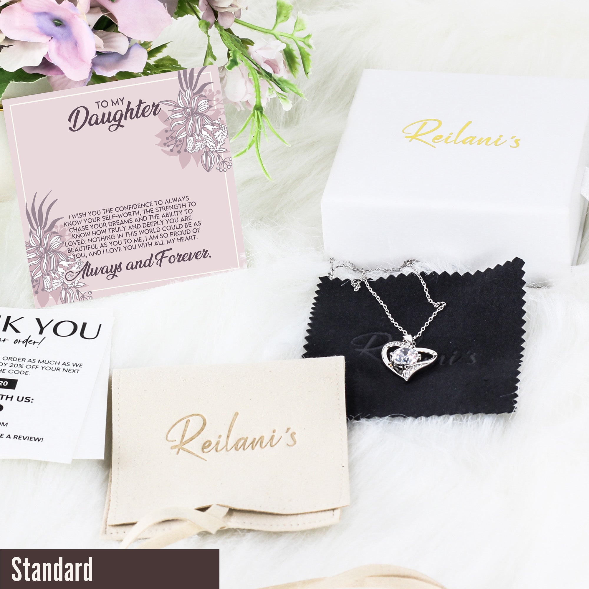 Personalized Daughter Necklace with Inspirational Message Card – Sterling Silver Knot Pendant for Special Occasions - Image 4