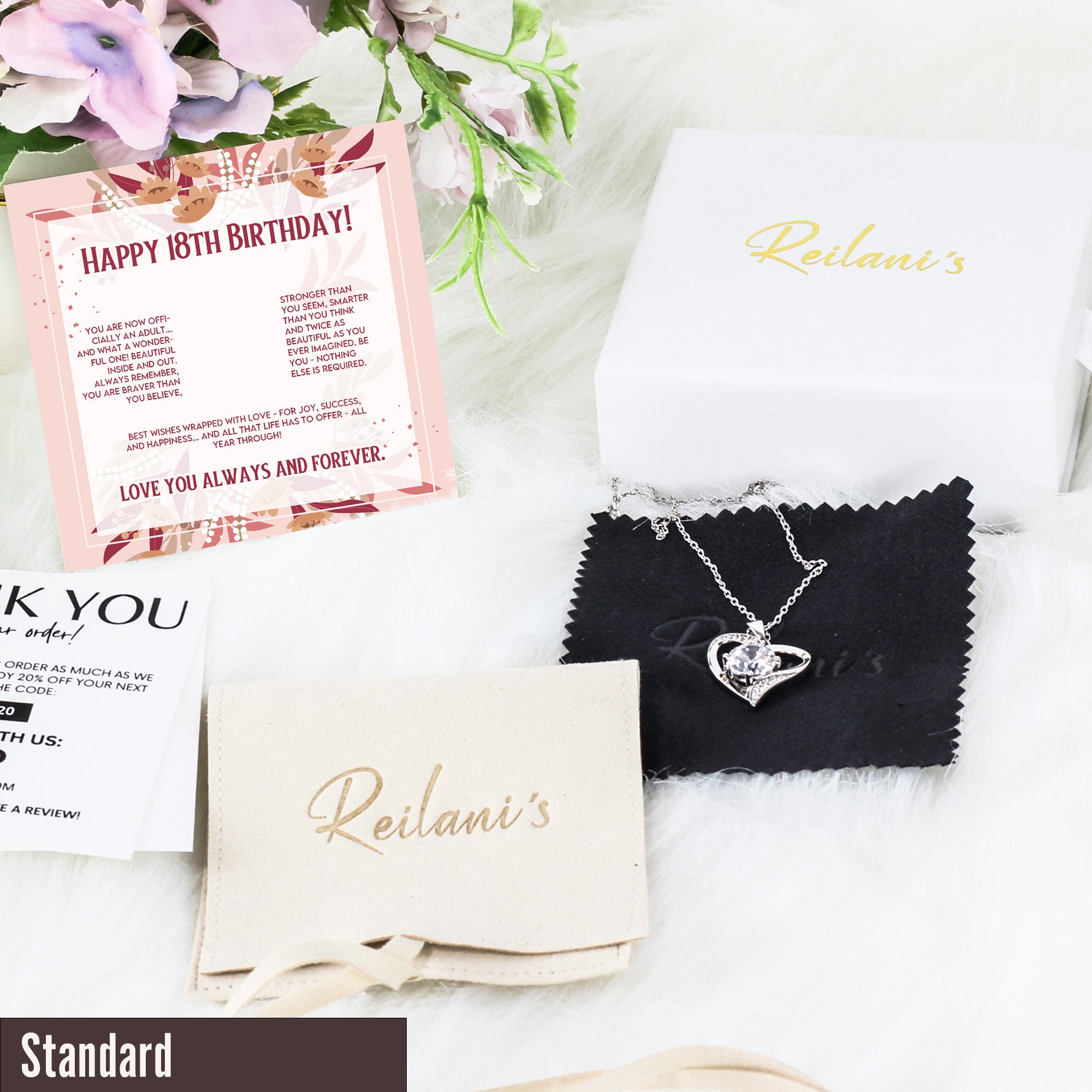 Personalized 18th Birthday Necklace with Inspirational Message Card - Dazzling Knot Design for Loved Ones - Image 4