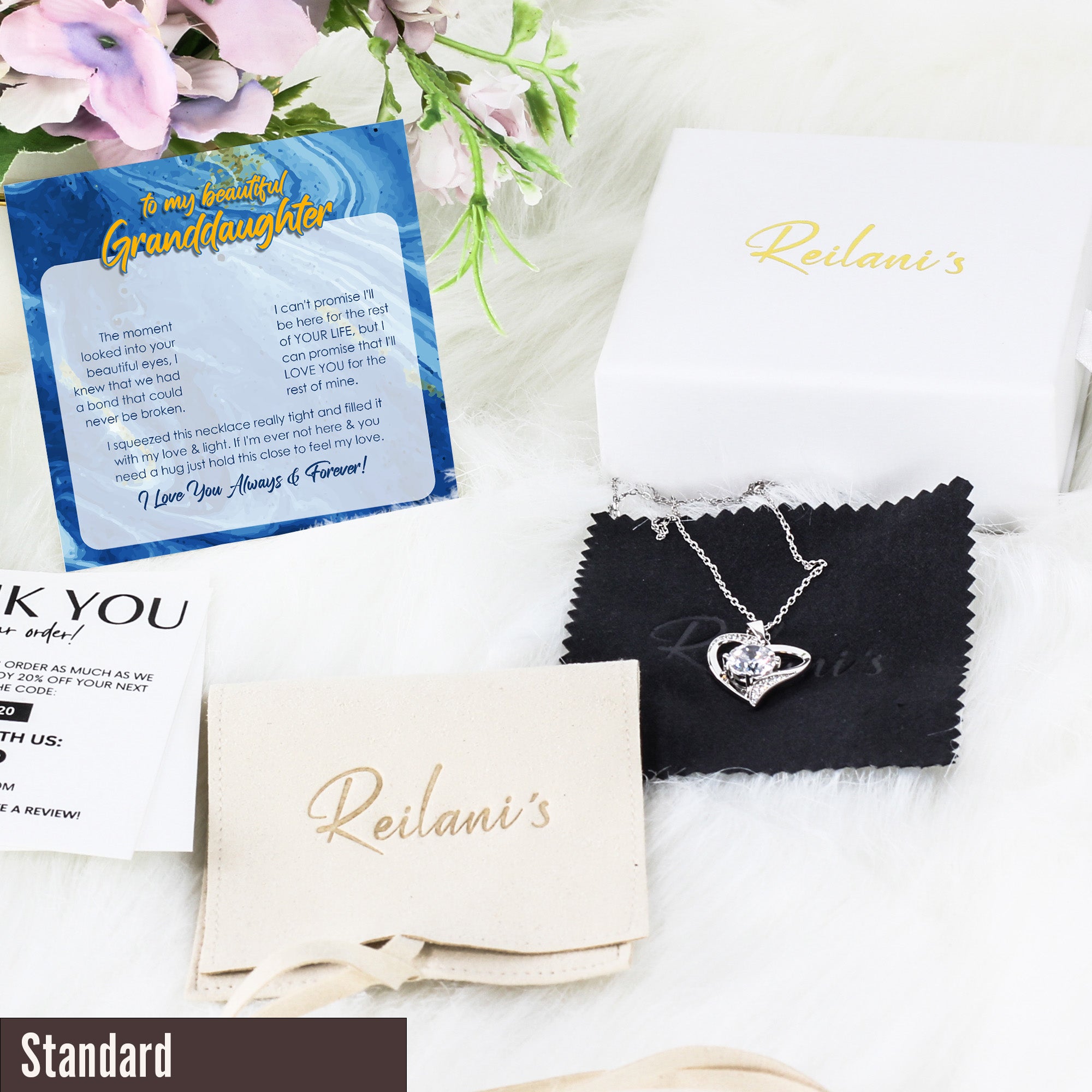 Personalized Granddaughter Necklace with Heartfelt Message Card – Premium Silver with CZ Accents – Ideal for Birthdays and Special Occasions - Image 4