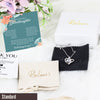 Personalized Floral Message Card Necklace for Granddaughter – Elegant Sterling Silver Interlocking Heart Design - Image 4