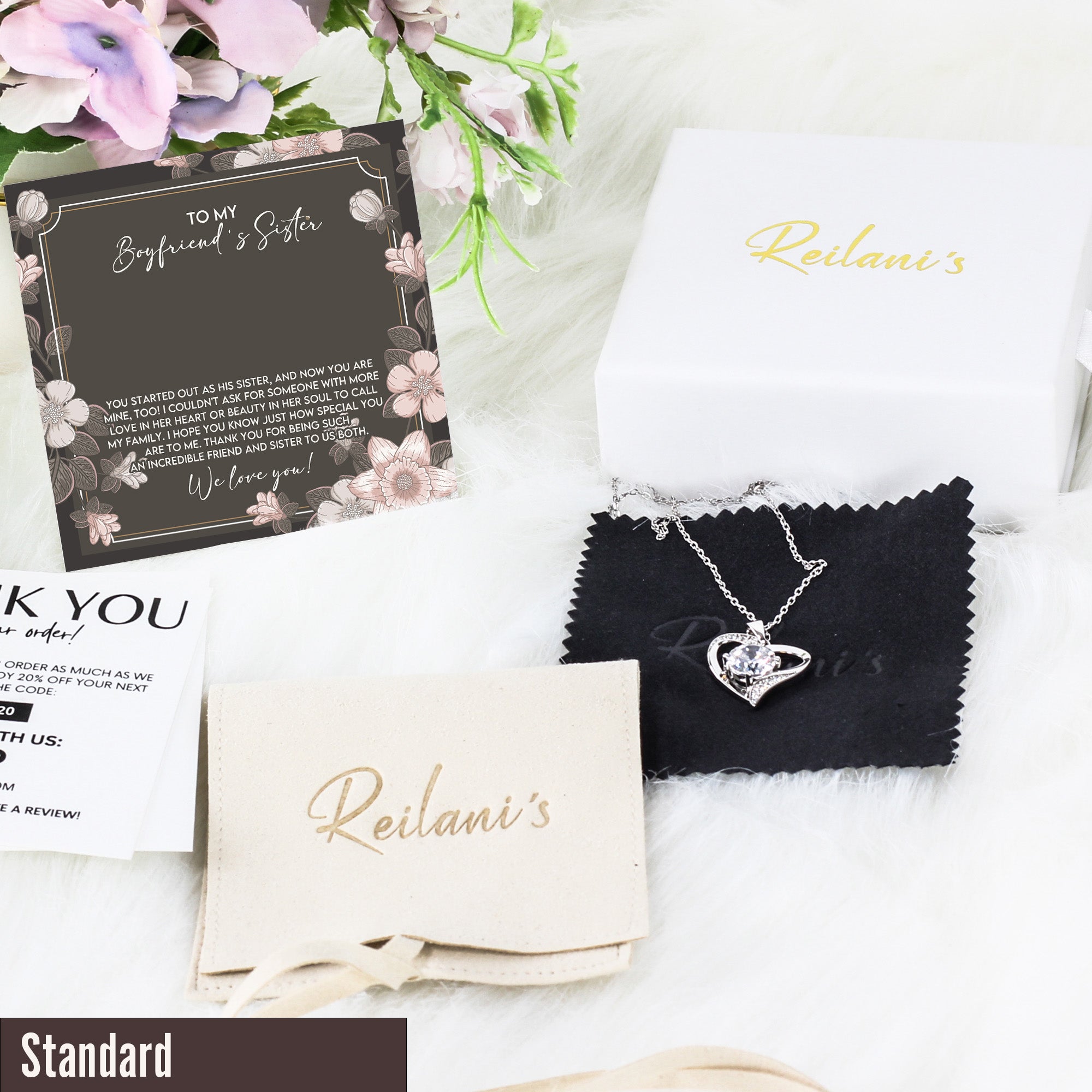 Elegant "To My Boyfriend's Sister" Knot Necklace - Personalized Gift with Heartfelt Message for Sisters, Handmade Jewelry - Image 4