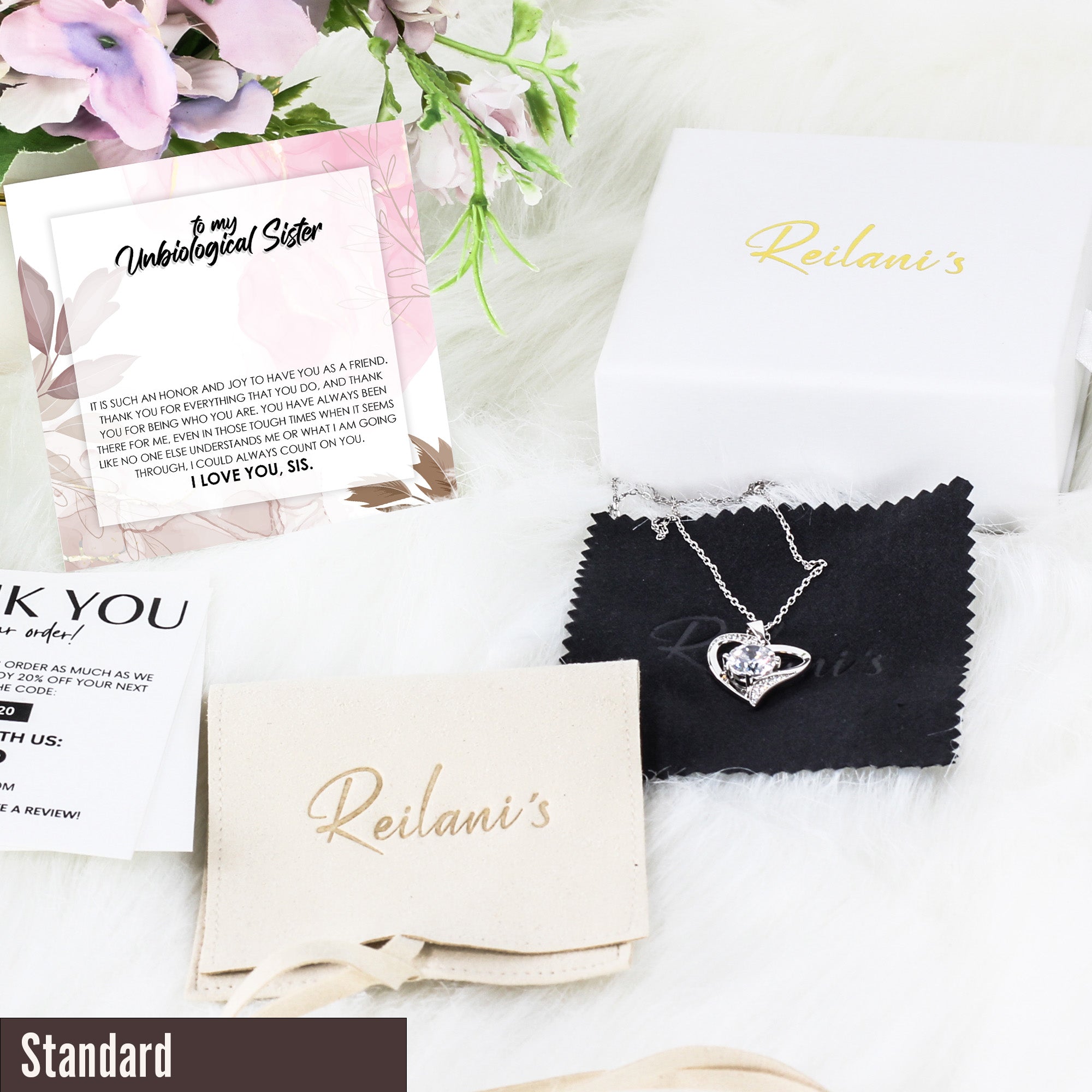 Elegant “Unbiological Sister” Message Card Necklace – Personalized Gift for Best Friends with Premium Craftsmanship - Image 4