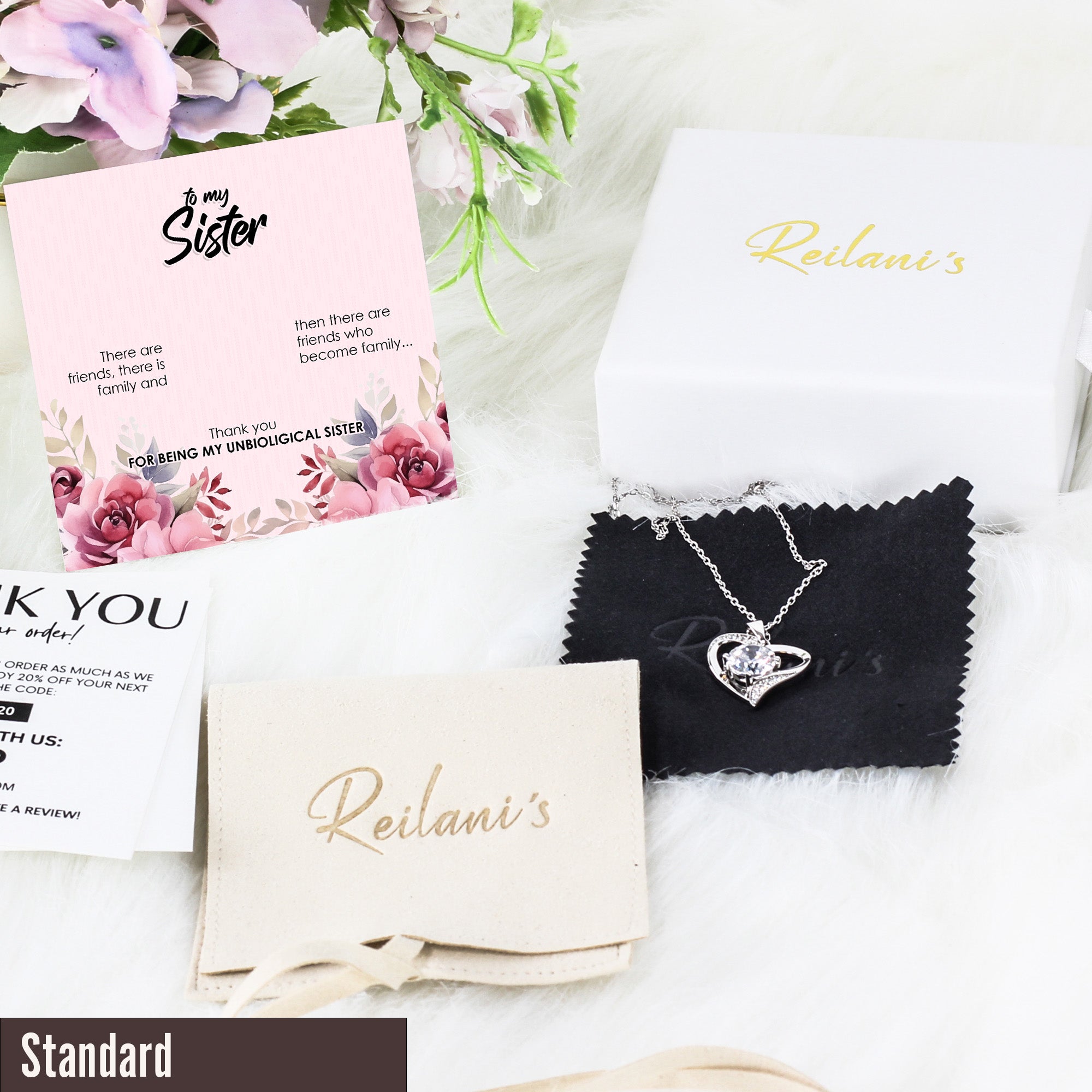 Beautiful Handmade Message Card Necklace for Sisters – Personalized Friendship Gift with Elegant Floral Design - Image 4