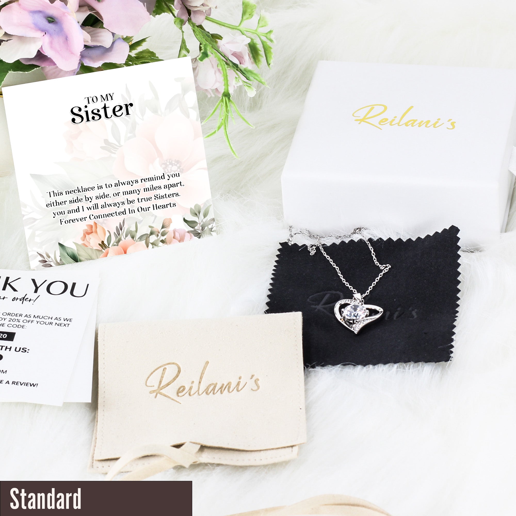 Personalized Sister Knot Necklace with Message Card - Elegant Silver Design for Heartfelt Gift-Giving - Image 4