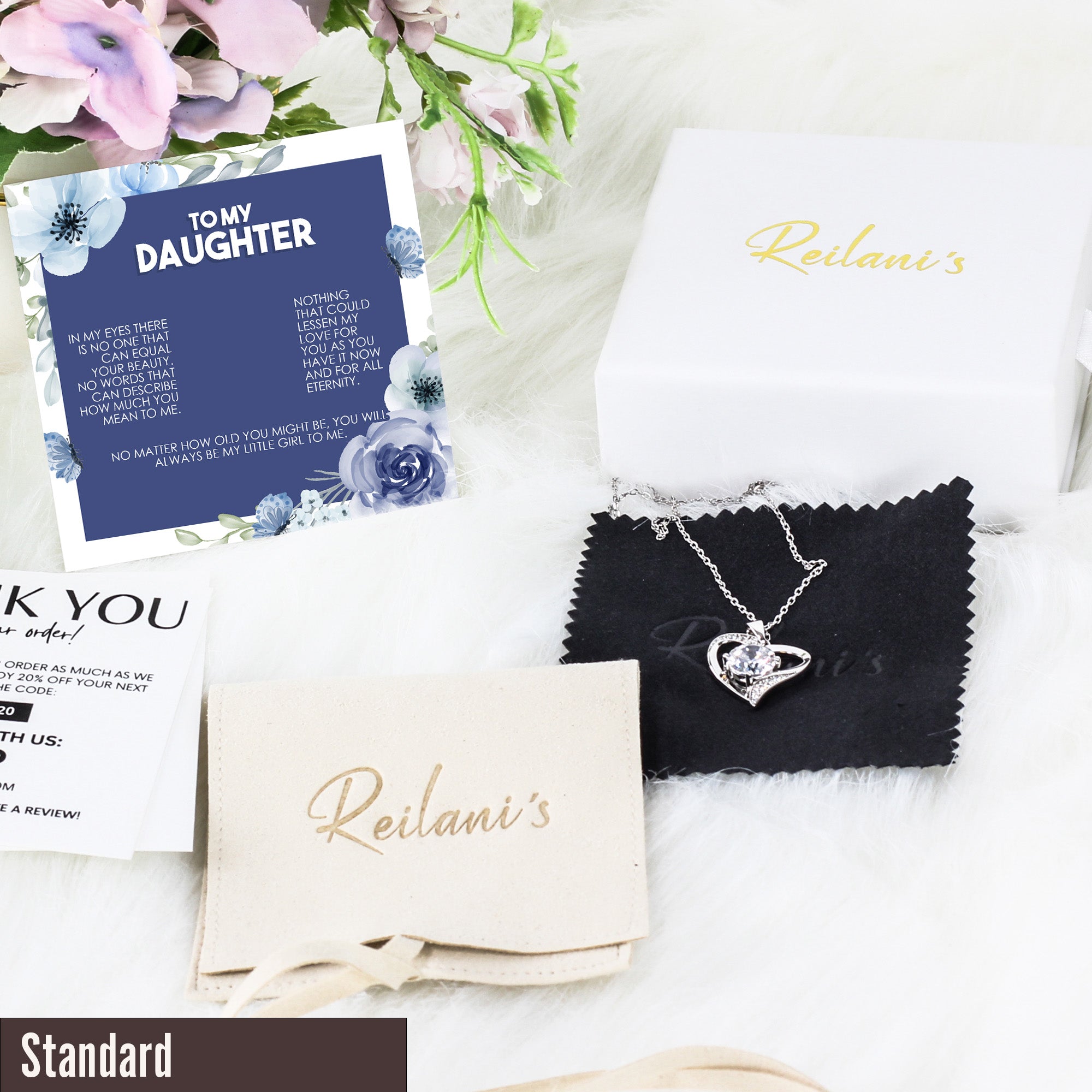 Personalized Daughter Necklace with Message Card - Handcrafted Infinity Knot Pendant in Sterling Silver - Image 4