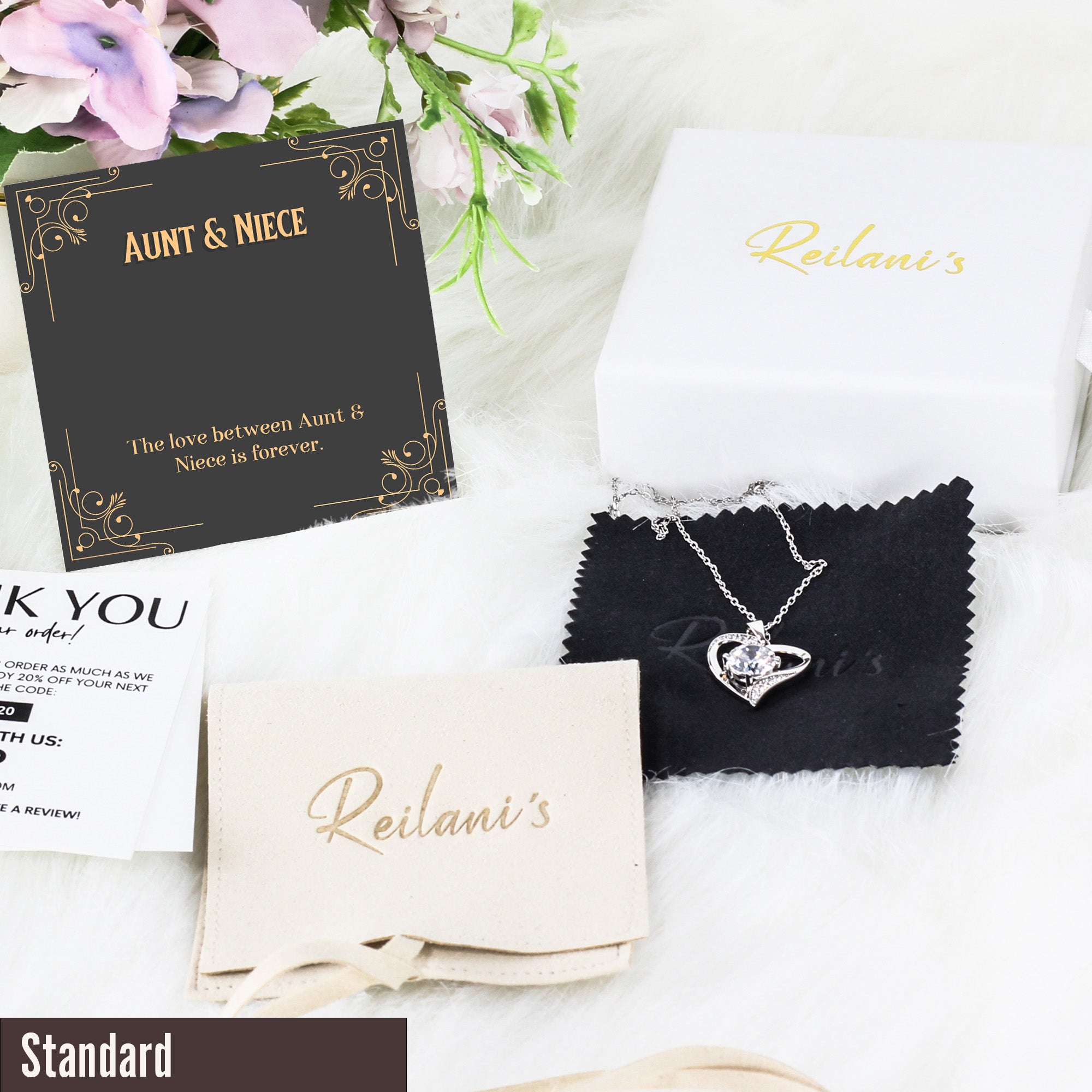 Personalized Aunt & Niece Infinity Knot Necklace - Sterling Silver Keepsake Gift with Heartfelt Message Card - Image 4