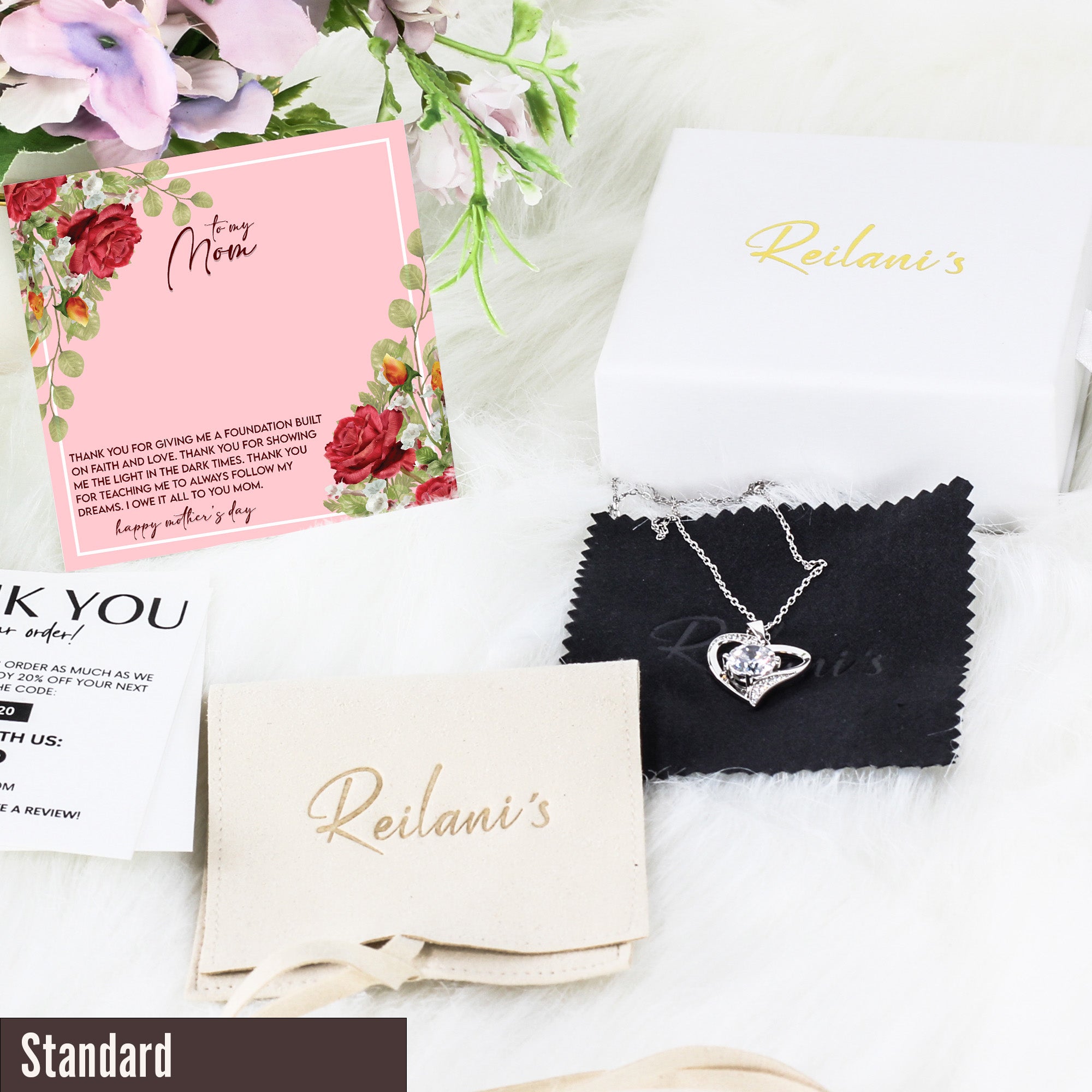 Elegant Silver Knot Necklace with Heartfelt Mother's Day Message Card – Perfect Personalized Gift for Mom - Image 4