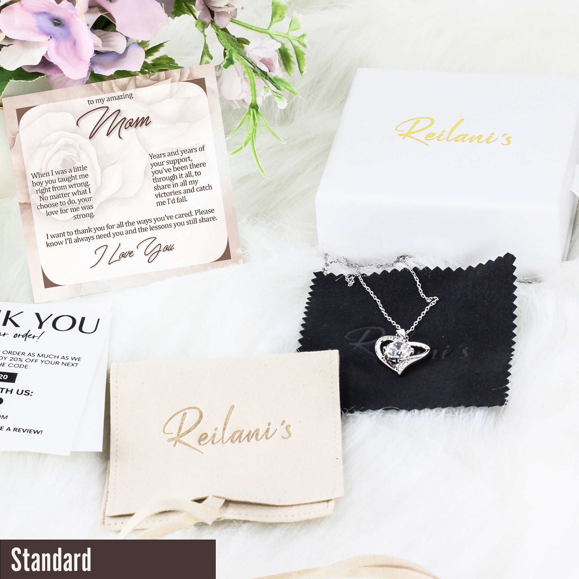 Personalized Mom Necklace with Heartfelt Message Card - Sterling Silver Infinity Knot for Mother's Day or Birthday Gift - Image 4