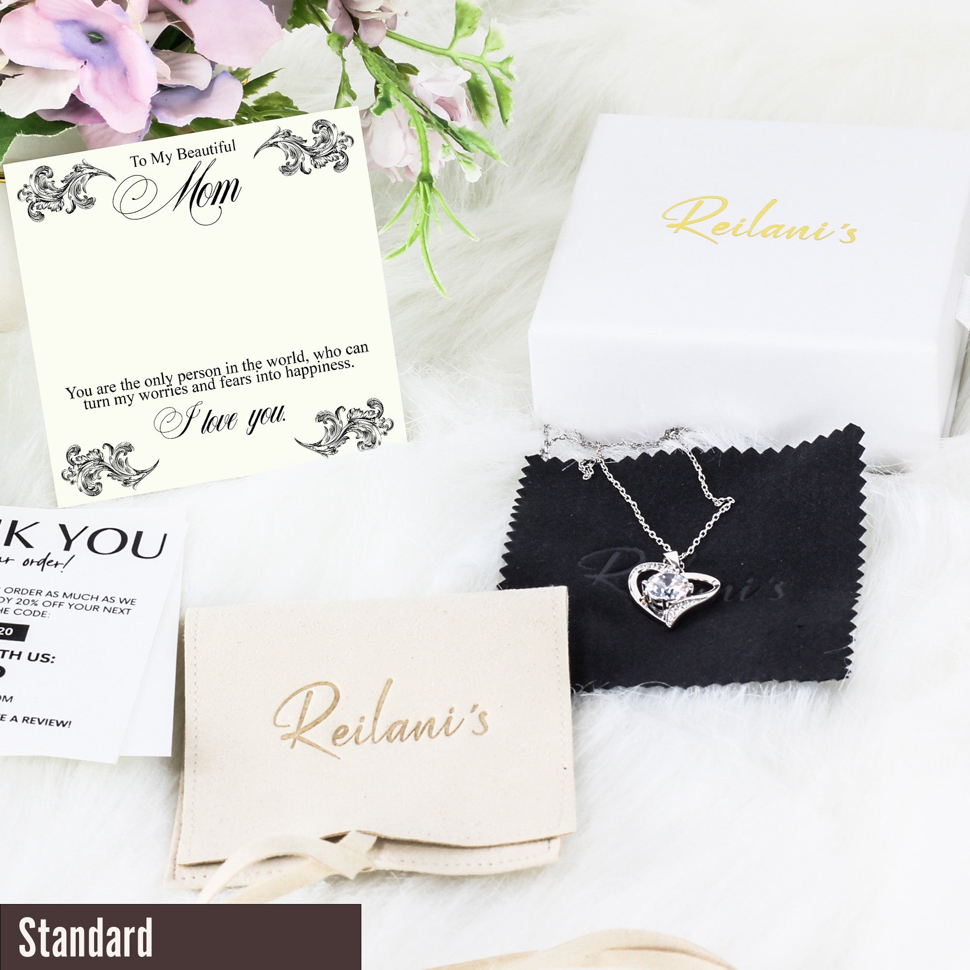 Elegant Personalized Necklace for Mom – Handmade Sterling Silver with Heartfelt Message Card – Perfect Mother's Day or Birthday Gift - Image 4