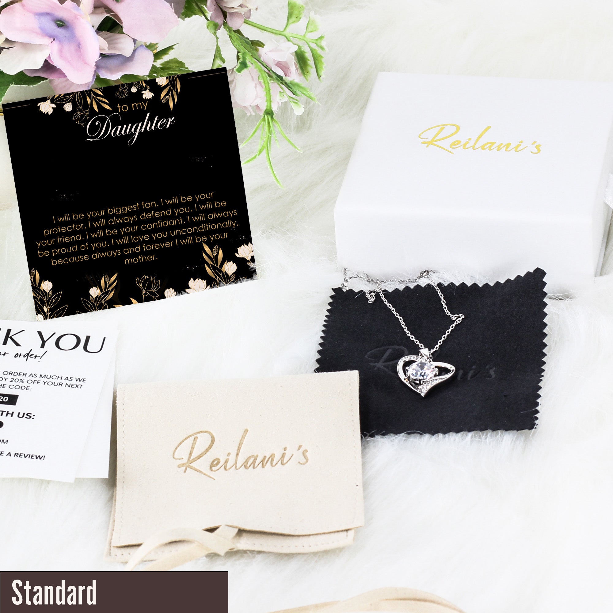 Elegant Personalized Necklace for Daughter – Sterling Silver Knot Pendant with Heartfelt Message Card - Image 4