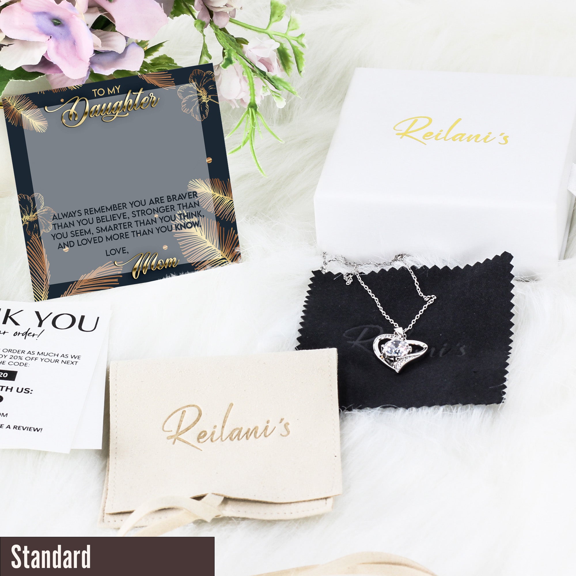 Elegant Personalized Knot Necklace with Message Card for Daughter - Premium Craftsmanship & Sentimental Gift from Mom - Image 4