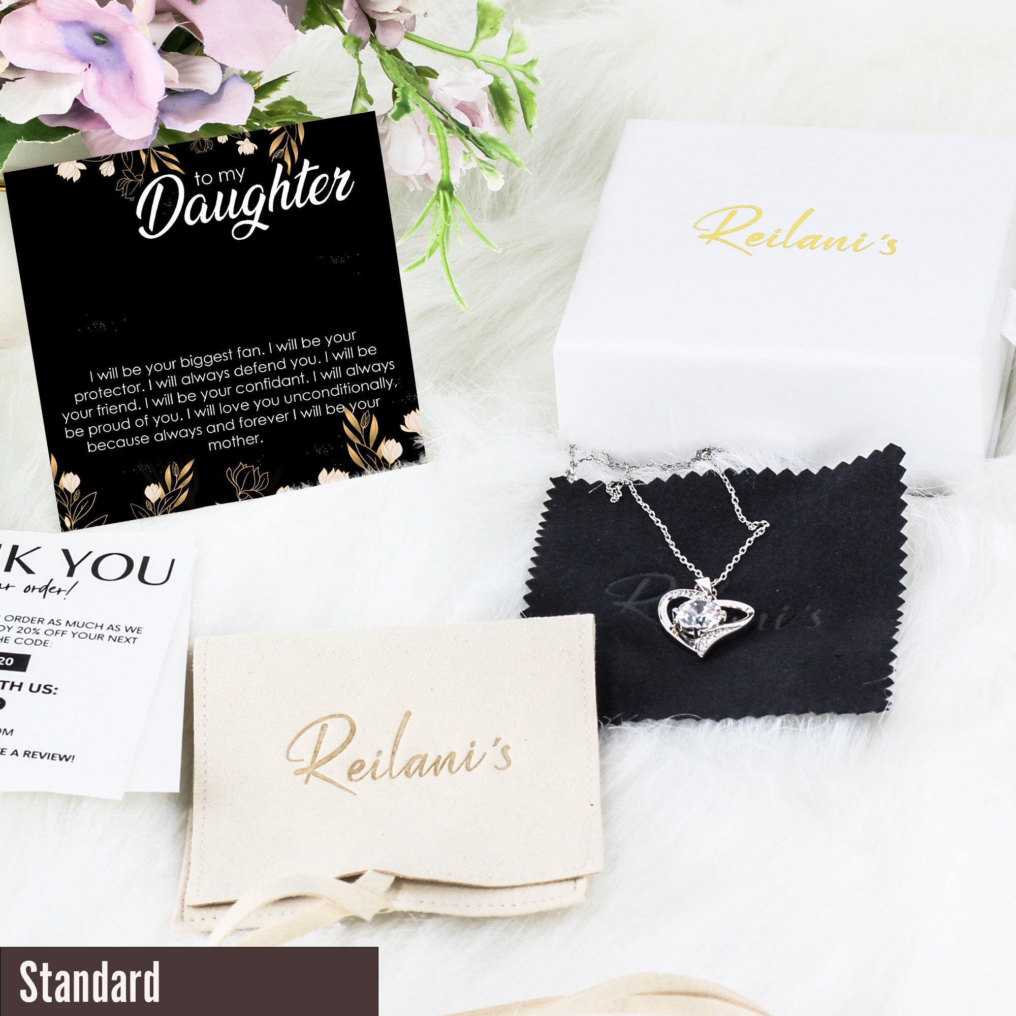 Personalized Sterling Silver Love Knot Necklace for Daughter with Heartfelt Message Card - Perfect Gift for Birthdays, Graduations, and Special Moments - Image 4