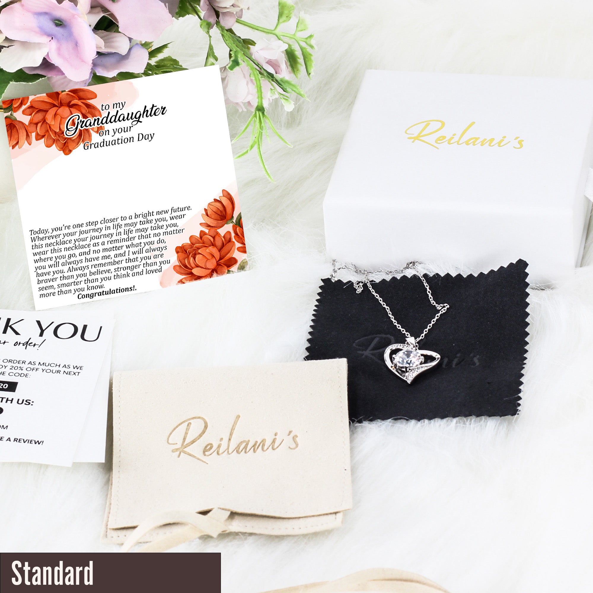 Elegant Personalized Granddaughter Graduation Necklace with Inspiring Message Card | Silver Infinity Pendant - Image 4