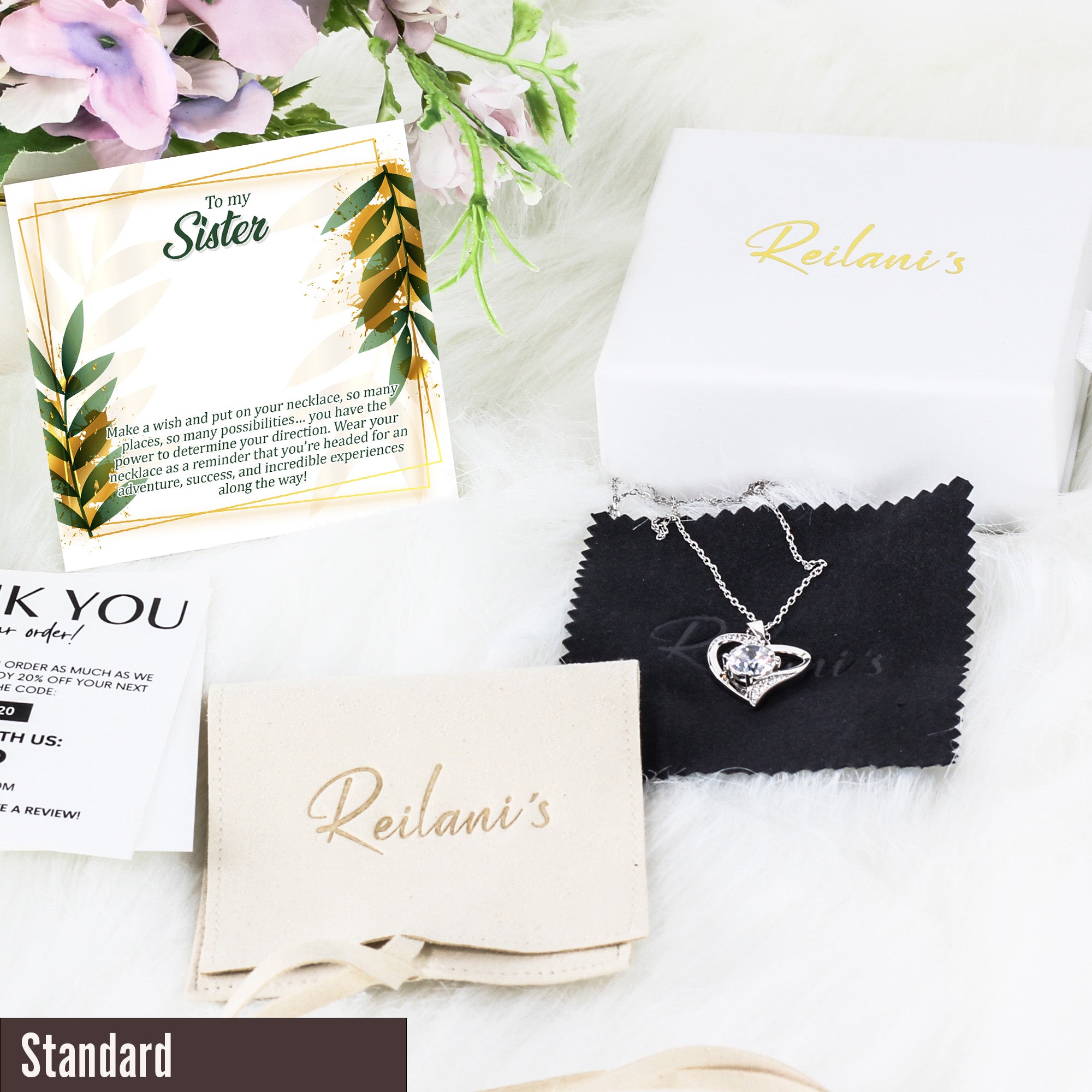 Personalized Sister Necklace with Message Card – Handcrafted Sterling Silver Knot Pendant for Special Occasions - Image 4