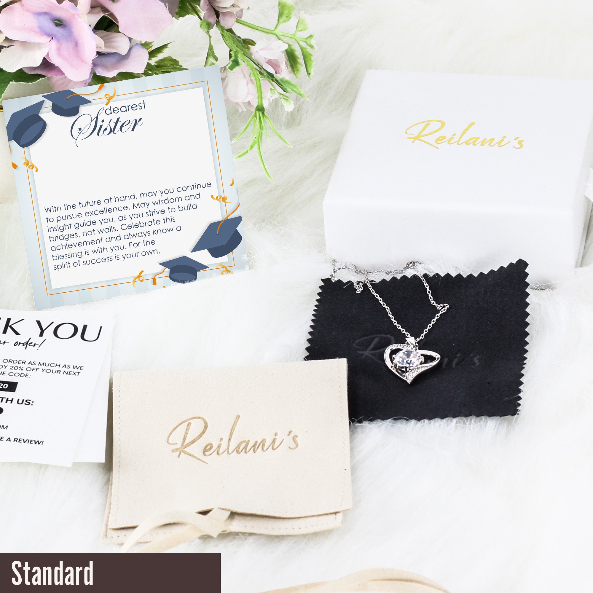 Elegant Personalized Sister Necklace with Message Card - Perfect Graduation or Special Occasion Gift - Image 4