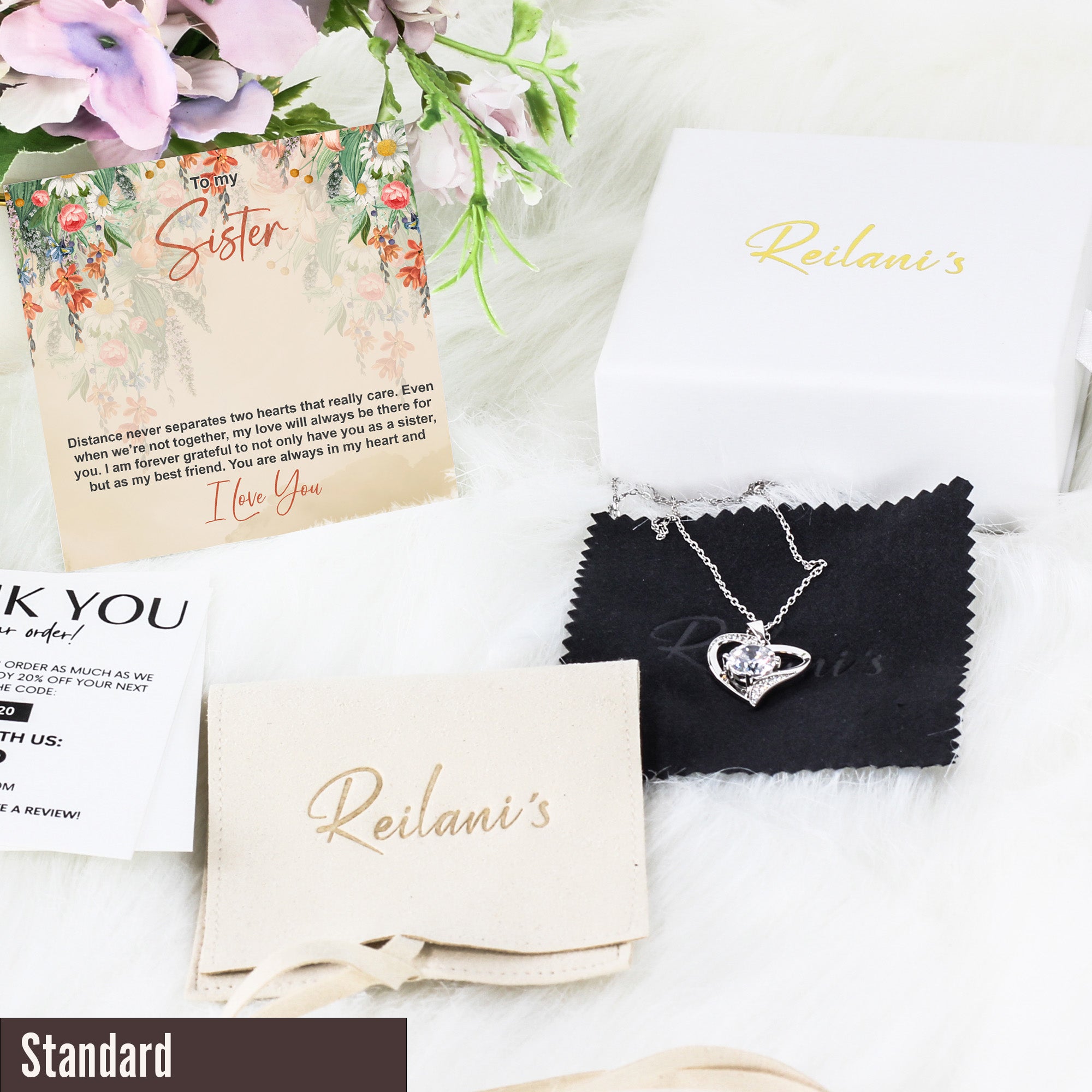 Elegant Sister Necklace with Personalized Message Card - Perfect for Heartfelt Gift-Giving and Lasting Memories - Image 4