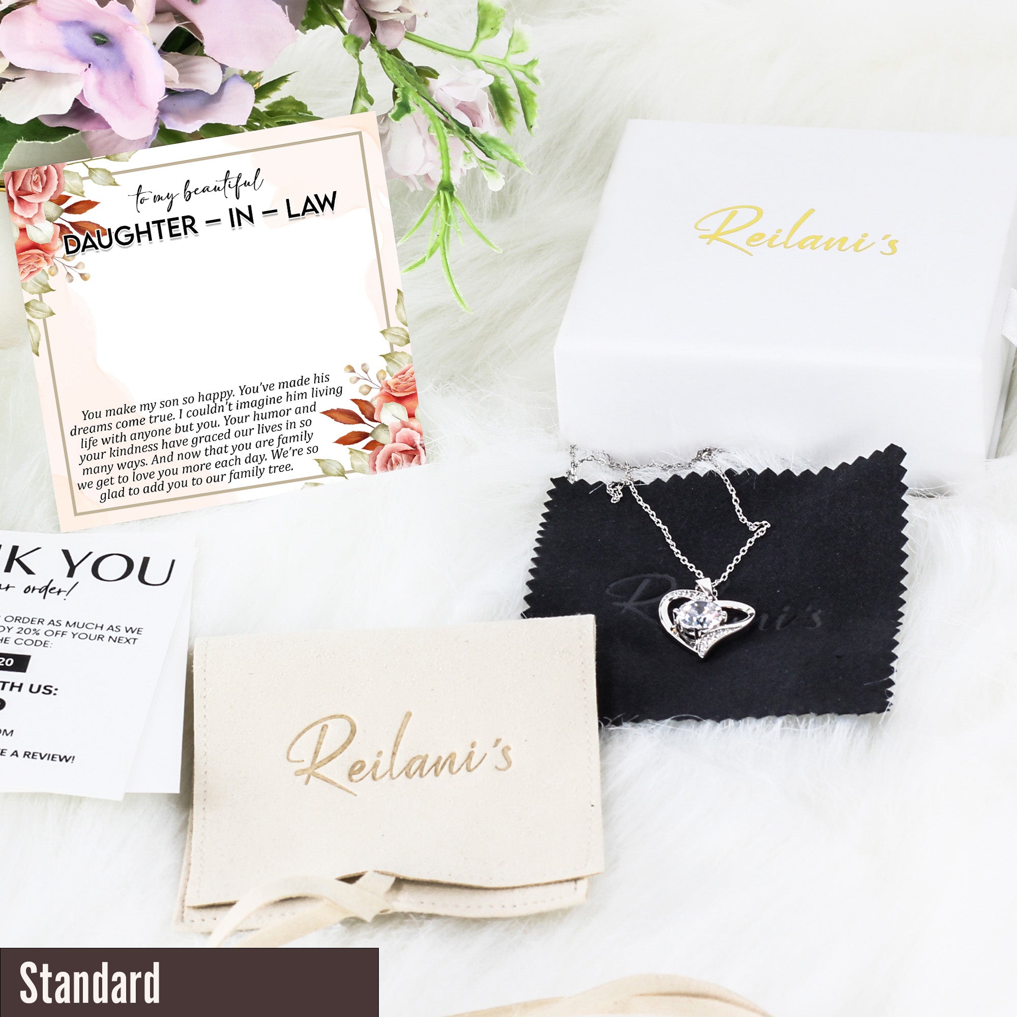 Elegant Personalized Daughter-in-Law Necklace with Heartfelt Message Card - Perfect Wedding & Family Gift - Image 4