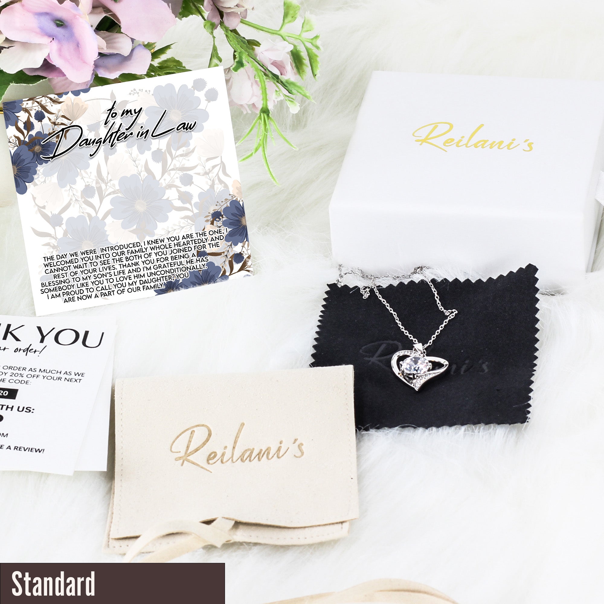 Personalized Daughter-in-Law Necklace with Heartfelt Message Card | Elegant Floral Design | Perfect Gift for Weddings & Special Occasions - Image 4