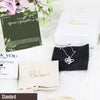 "Personalized Bonus Daughter Necklace with Heartfelt Message Card - Elegant Knot Pendant Gift in Premium Silver Finish" - Image 4