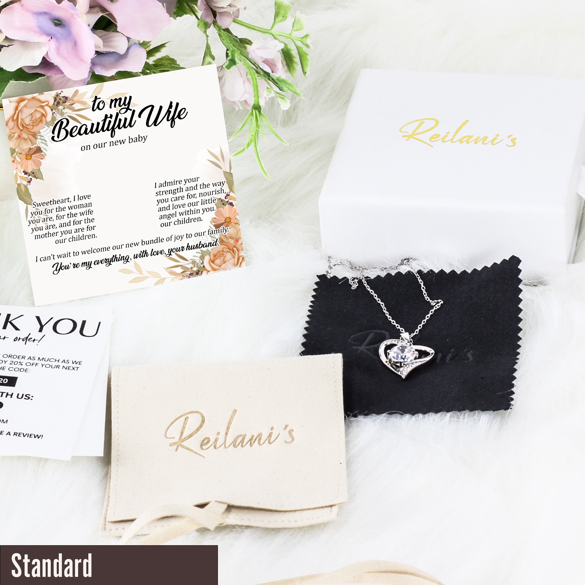 Personalized Necklace with Message Card for Wife – Thoughtful Gift for New Baby Arrival - Image 4