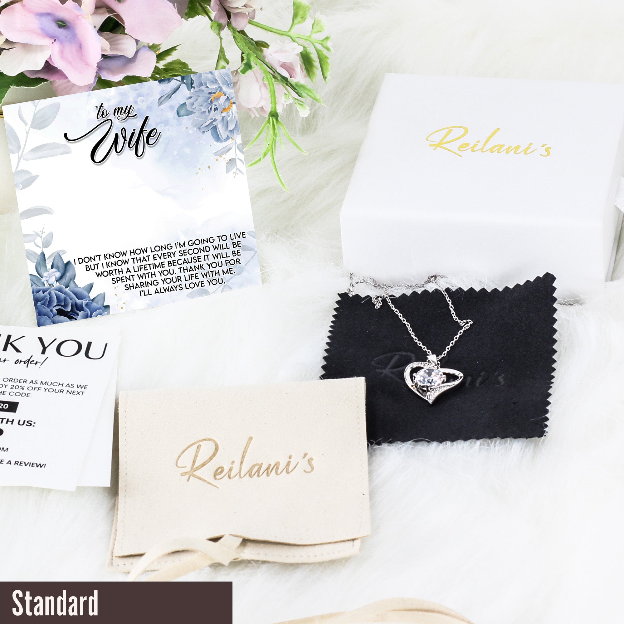 Personalized "To My Wife" Necklace with Emotional Message Card – Perfect Gift for a Special Occasion - Image 4