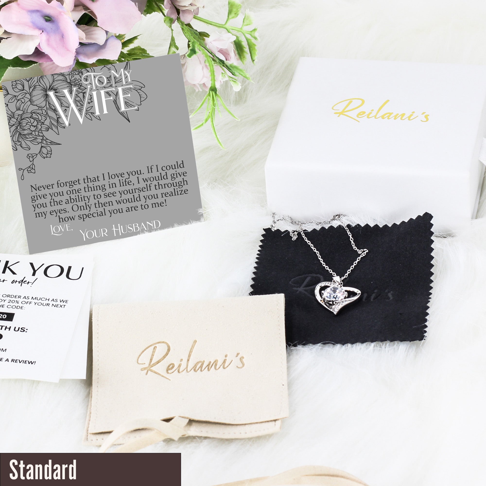 Personalized Love Knot Necklace for Wife with Heartfelt Message Card - Perfect Anniversary or Birthday Gift - Image 4