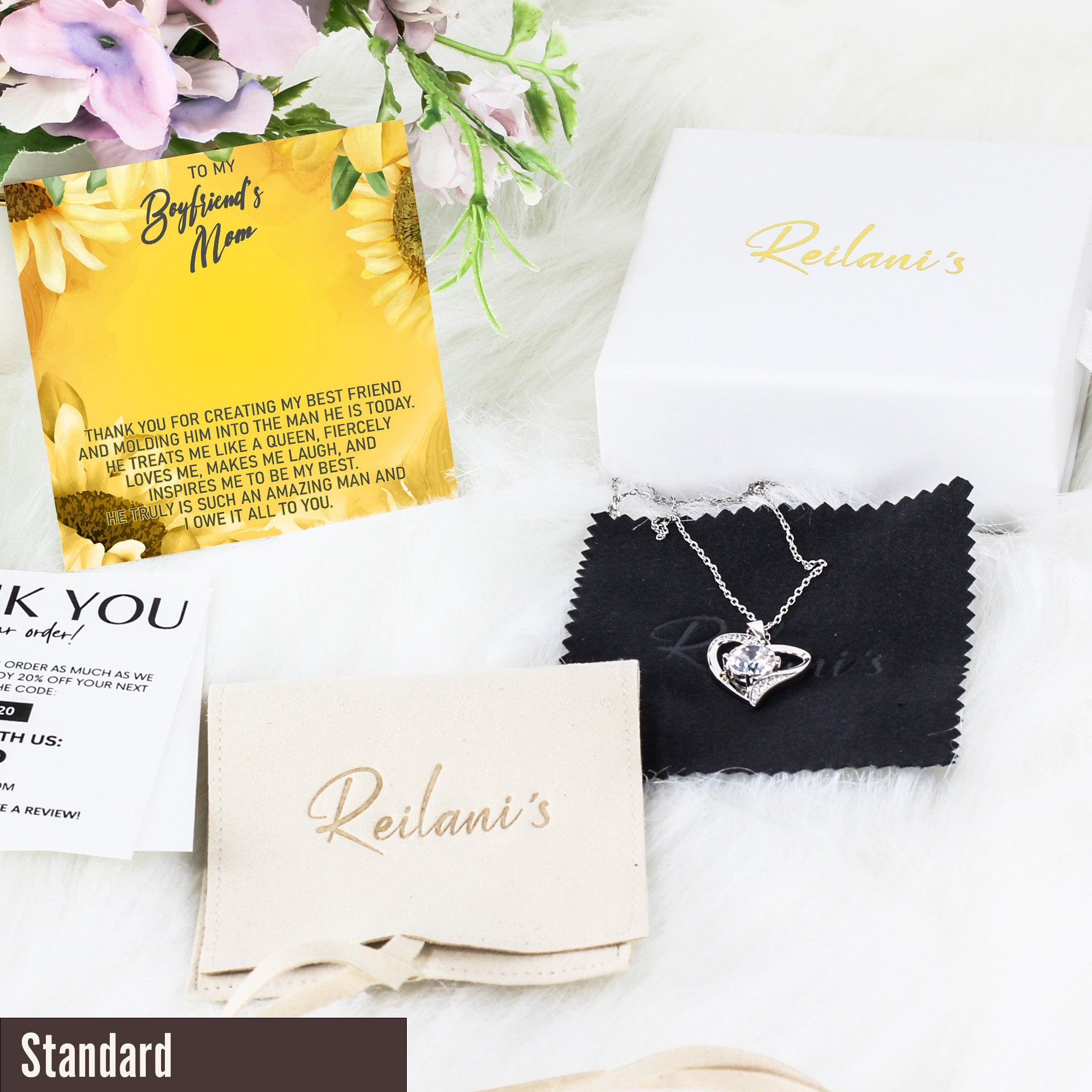 Heartfelt Message Card Necklace for Boyfriend's Mom – Personalized Keepsake Gift with Meaningful Sunflower Design, Premium Quality Craftsmanship - Image 4
