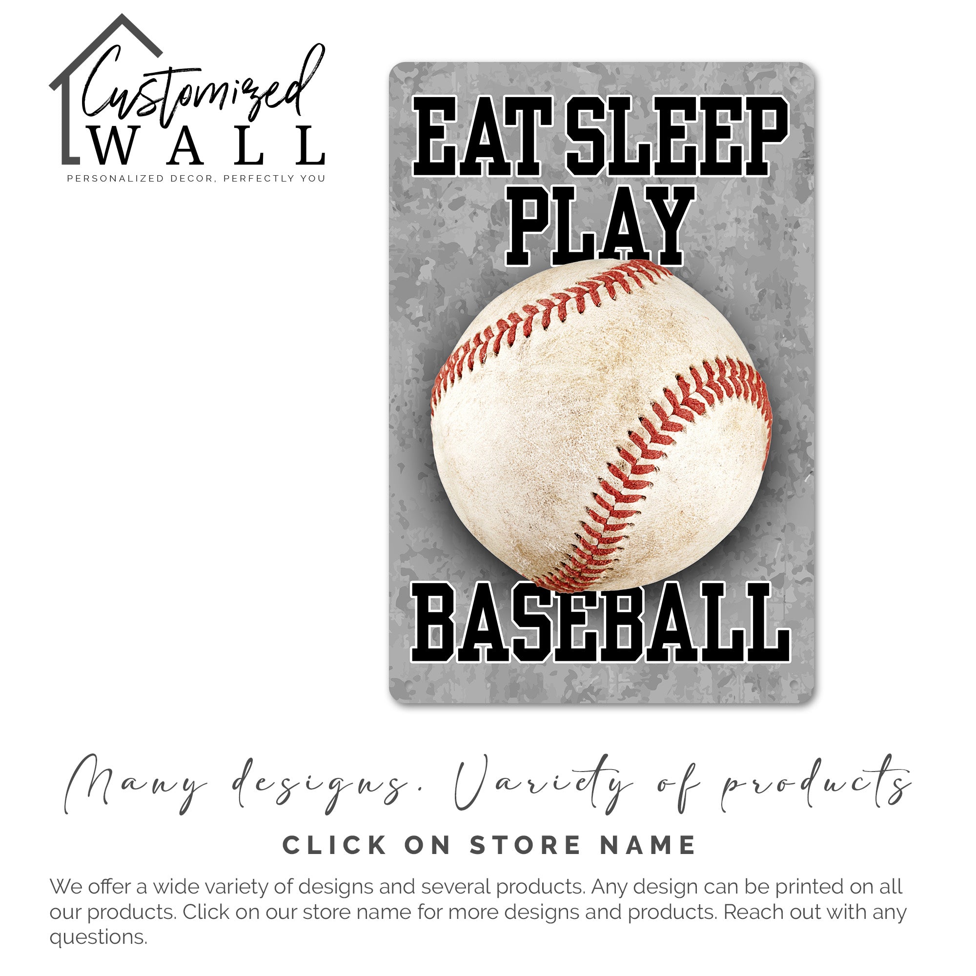 Personalized "Eat Sleep Play Baseball" Metal Sign - Custom Sports Décor for Fans & Players, Great Gift for Birthdays or Anniversaries - Image 7