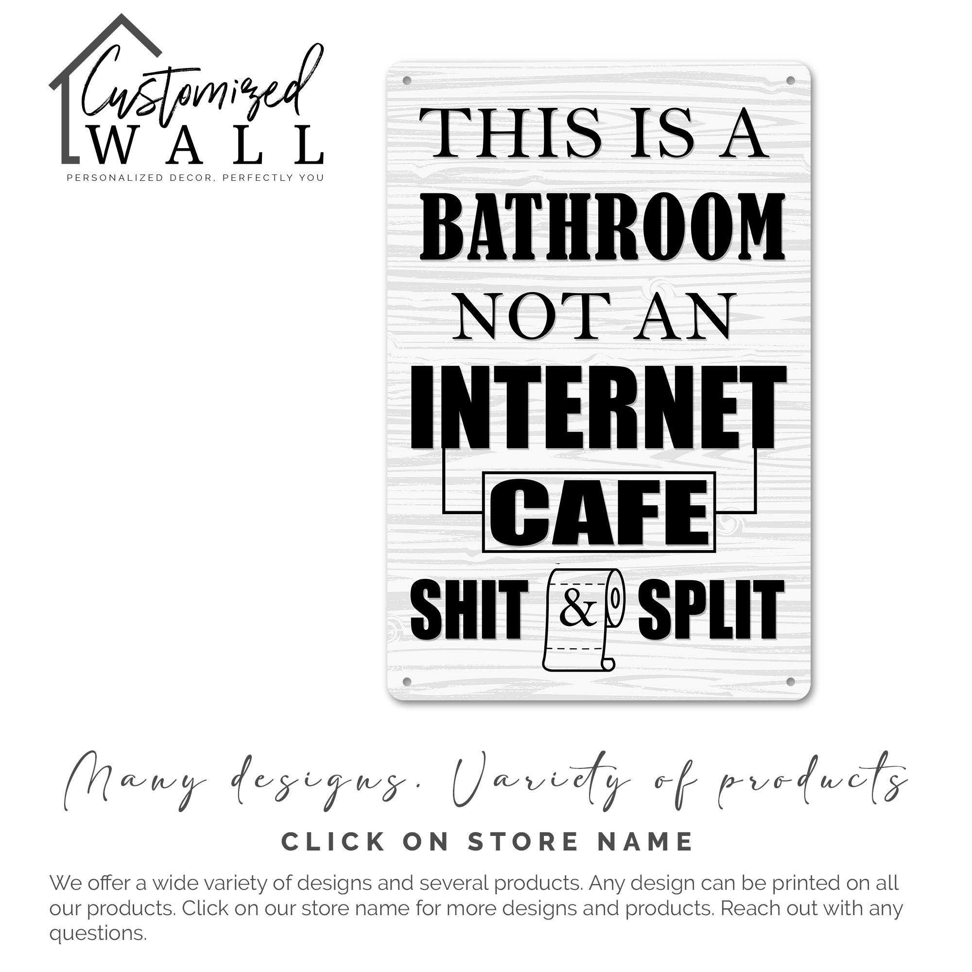 Humorous Bathroom Metal Sign - "This is a Bathroom Not an Internet Cafe" - Perfect Gift for Quirky Home Decor Lovers - Image 4