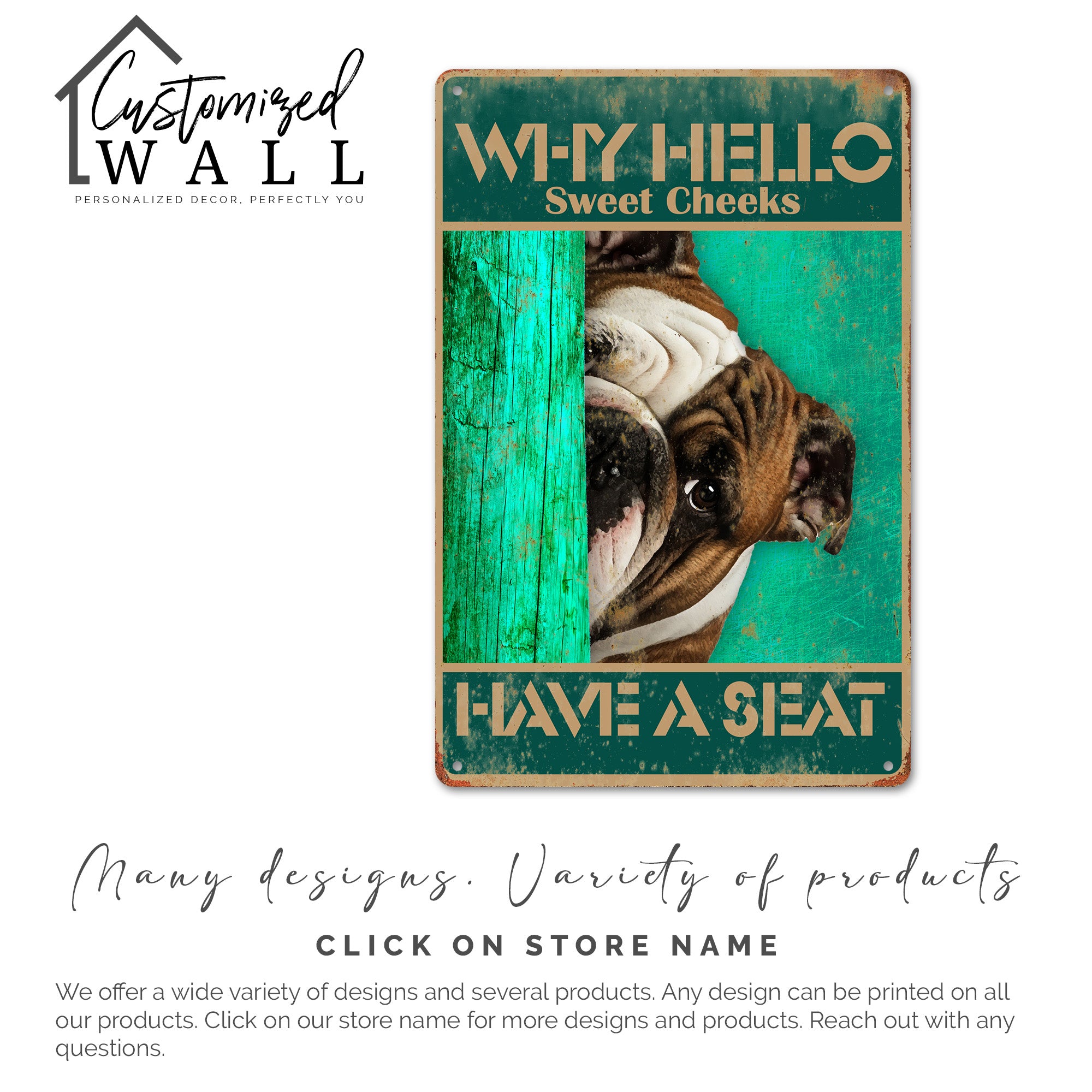 Personalized "Why Hello Sweet Cheeks" Rustic Metal Dog Sign - Custom Greeting Plaque for Home Decor, Perfect for Dog Lovers - Image 6