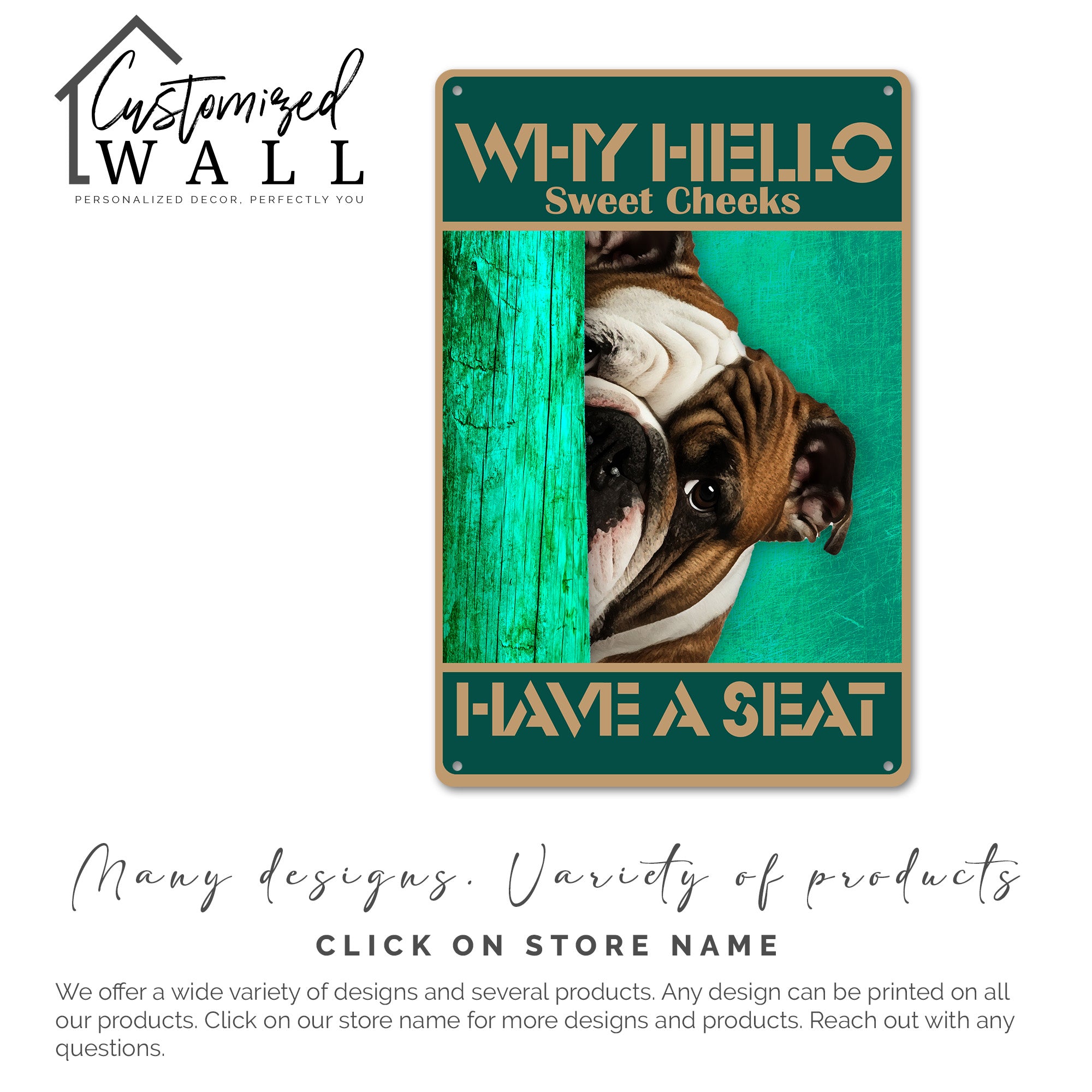 Personalized "Why Hello Sweet Cheeks" Rustic Metal Dog Sign - Custom Greeting Plaque for Home Decor, Perfect for Dog Lovers - Image 7