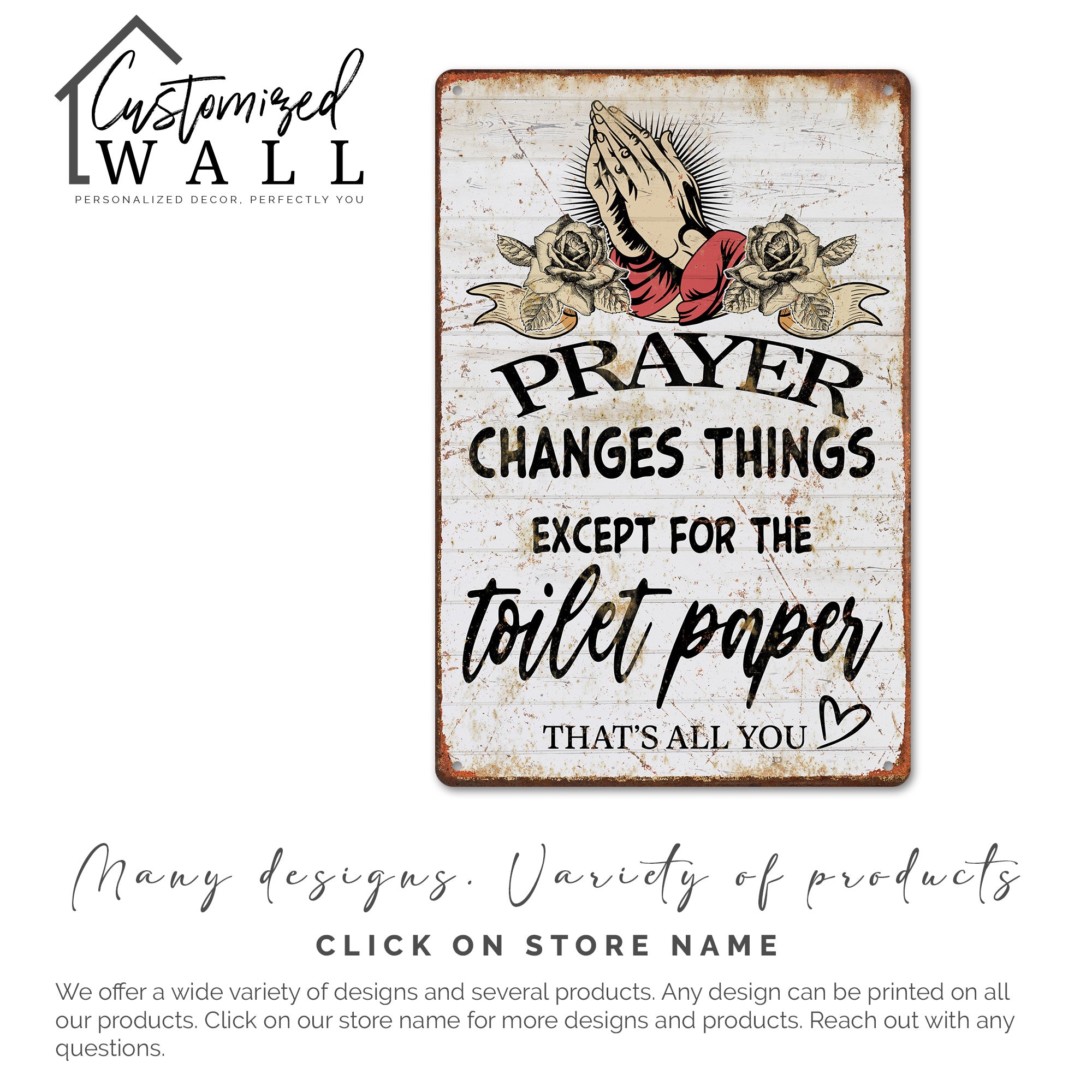 Personalized Rustic Metal Sign with Humorous Prayer Quote – Perfect Handmade Gift for Bathroom Decor - Image 6