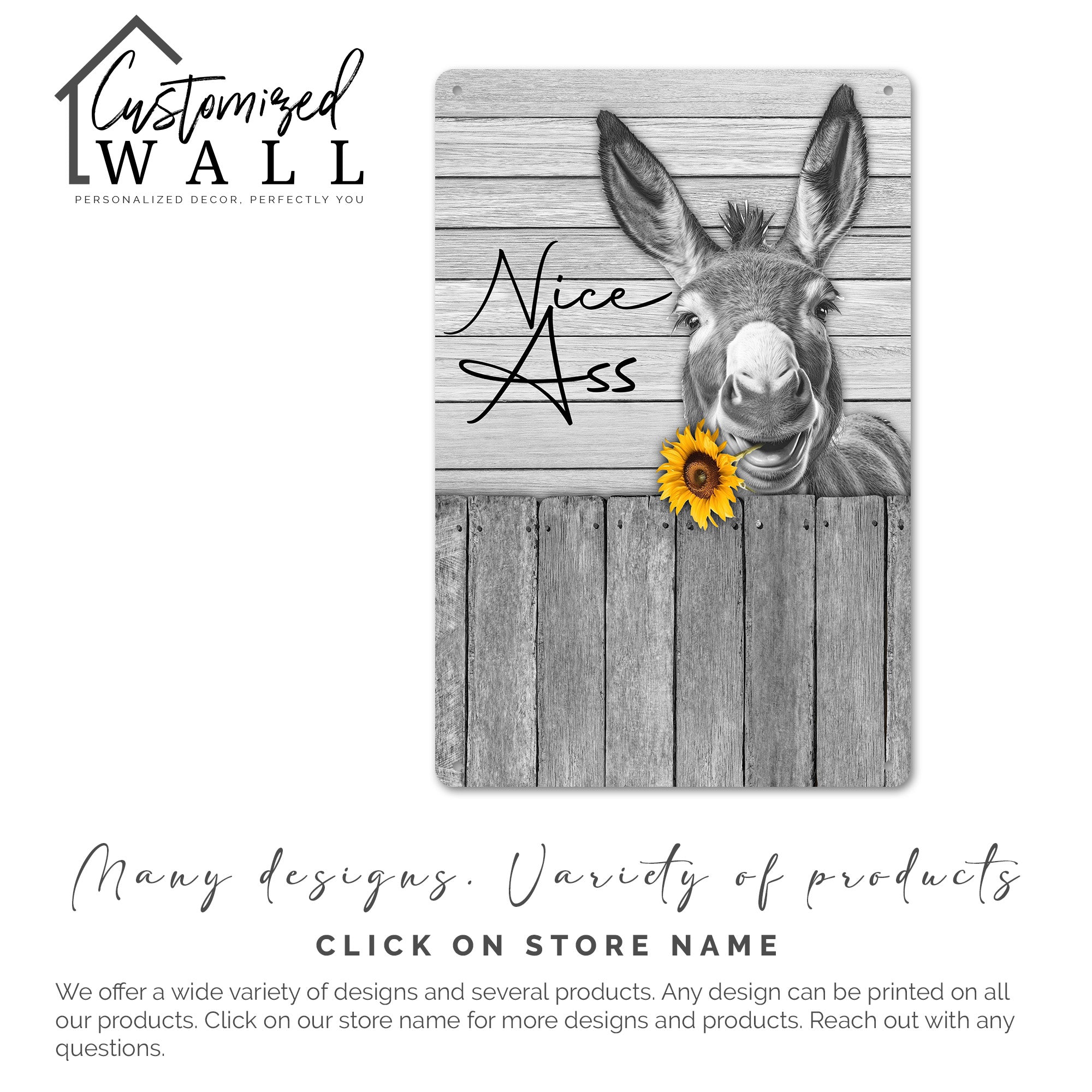 Personalized Rustic Metal Sign with Humorous Donkey Design – Perfect Custom Gift for Animal Lovers, Handmade Rustic Wall Decor - Image 7