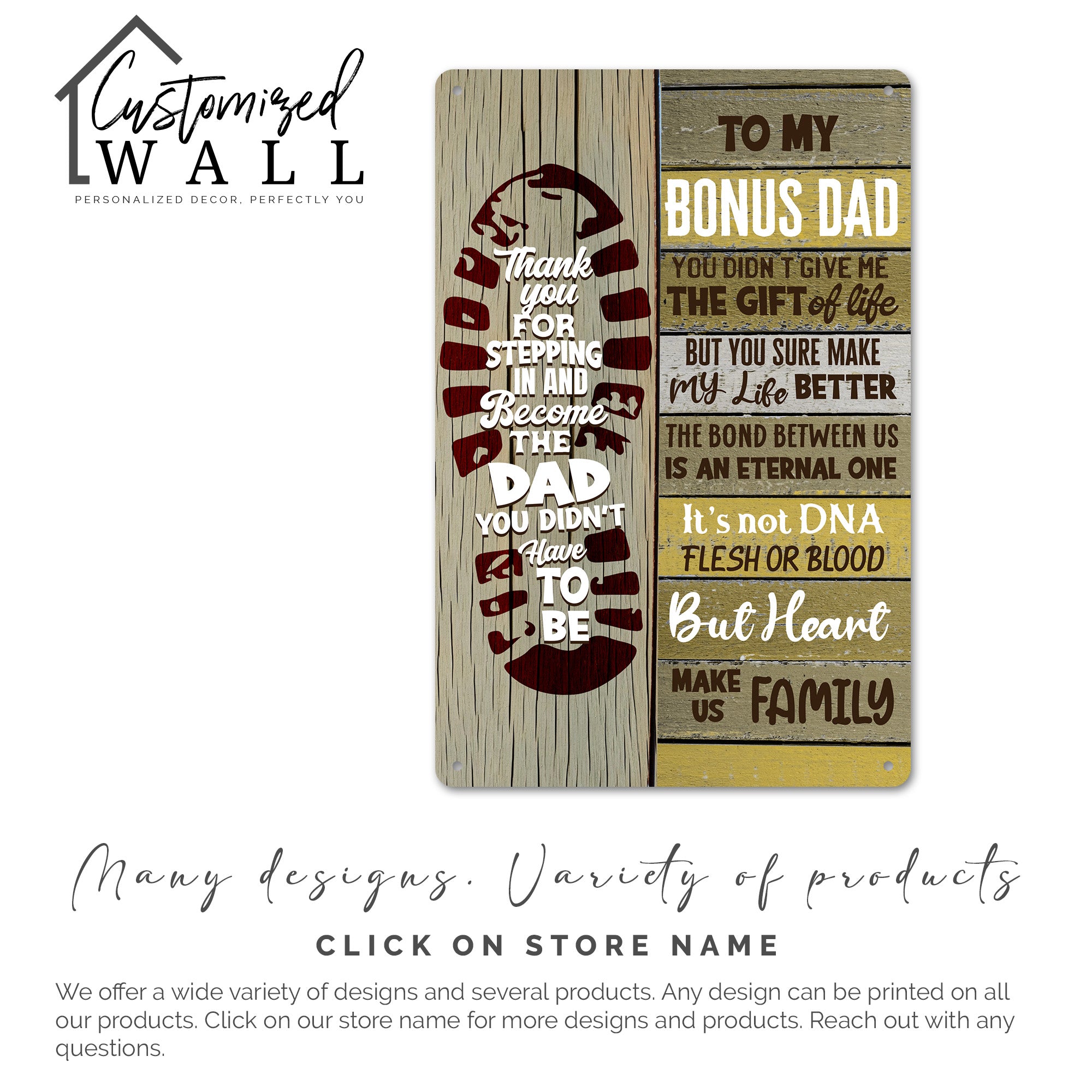 Personalized Rustic Metal Sign for Bonus Dad - Heartfelt Gift of Gratitude and Love - Image 7