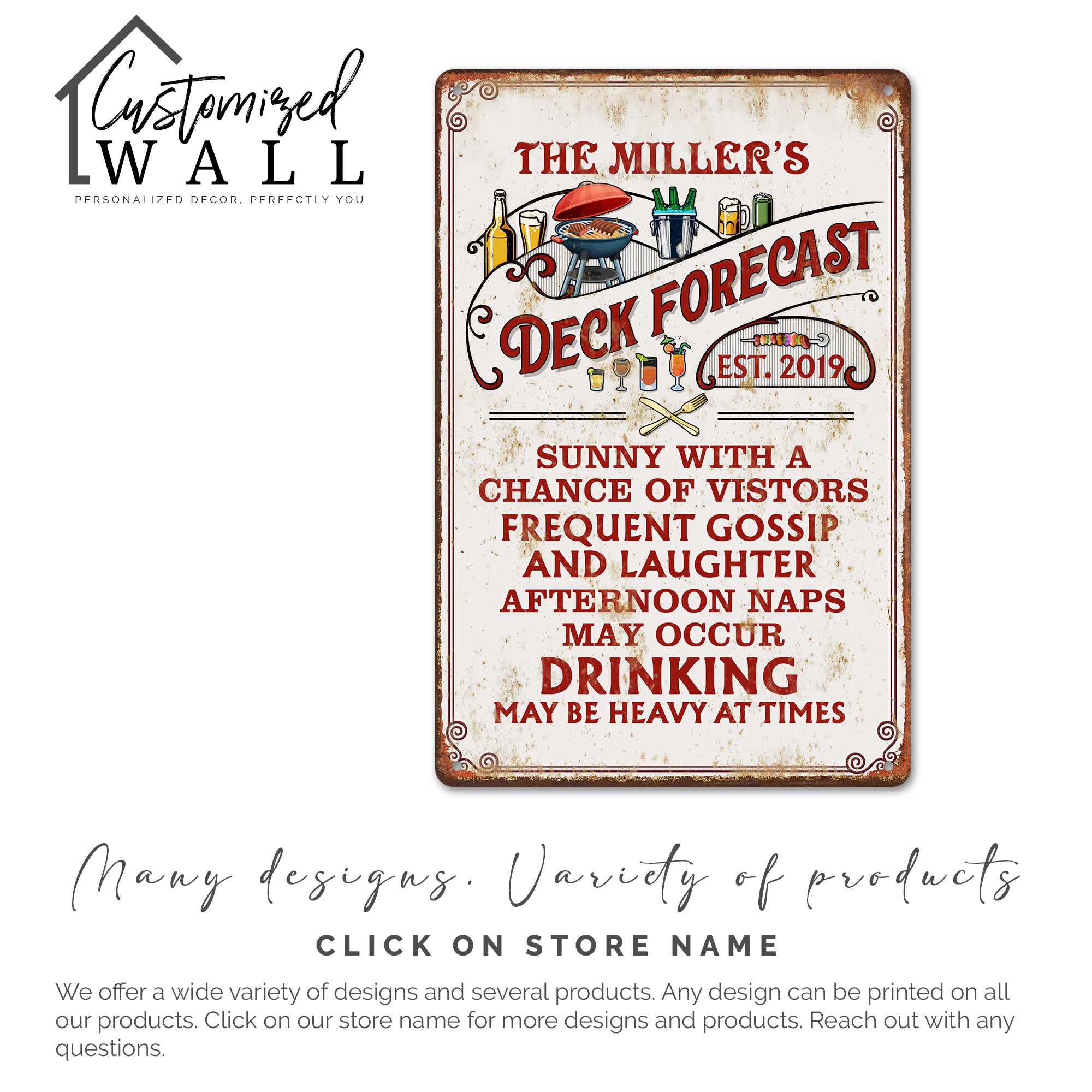 Personalized Metal Deck Sign - Custom Family Name Outdoor Wall Decor - Perfect Gift for Home Entertainers and BBQ Lovers - Image 6