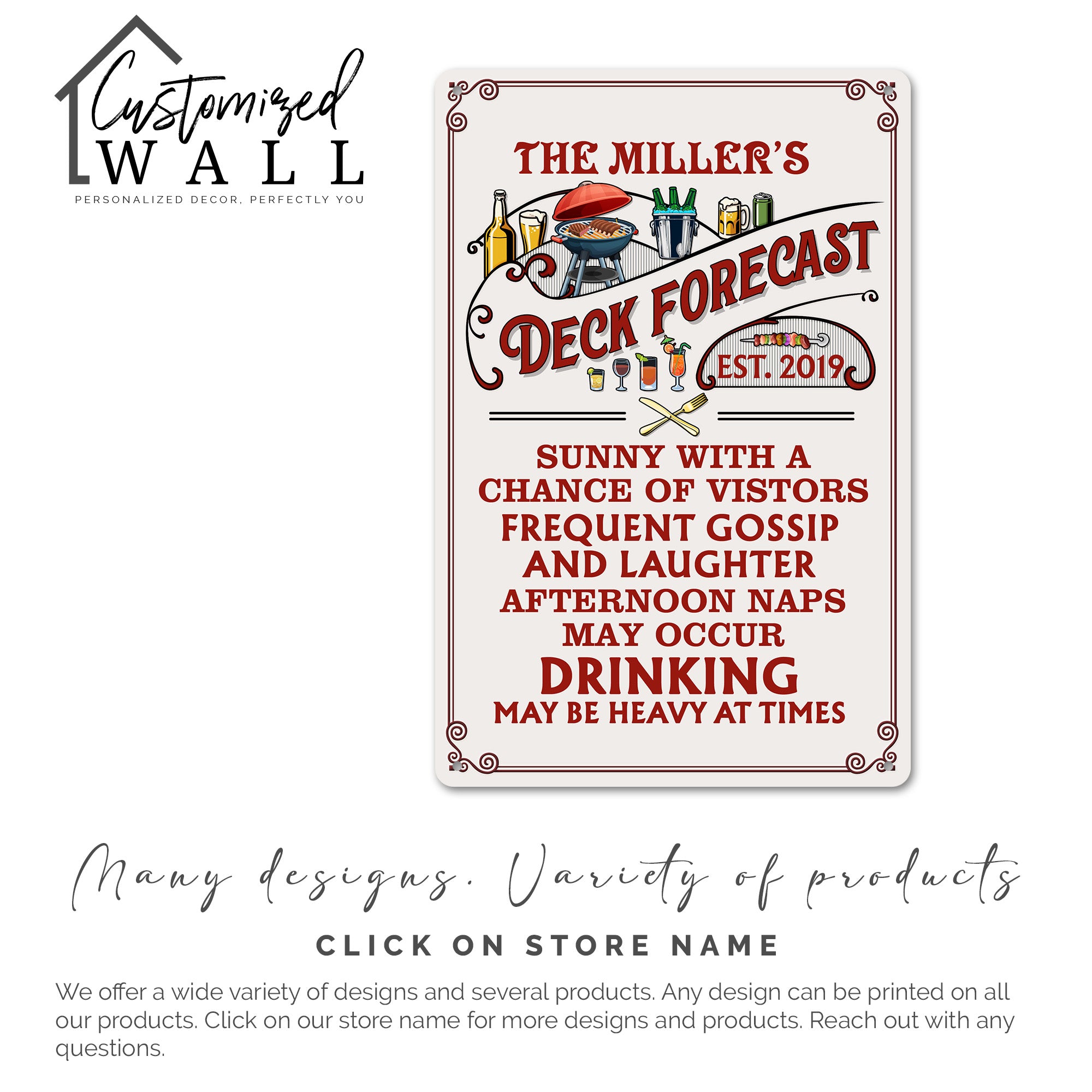 Personalized Metal Deck Sign - Custom Family Name Outdoor Wall Decor - Perfect Gift for Home Entertainers and BBQ Lovers - Image 7